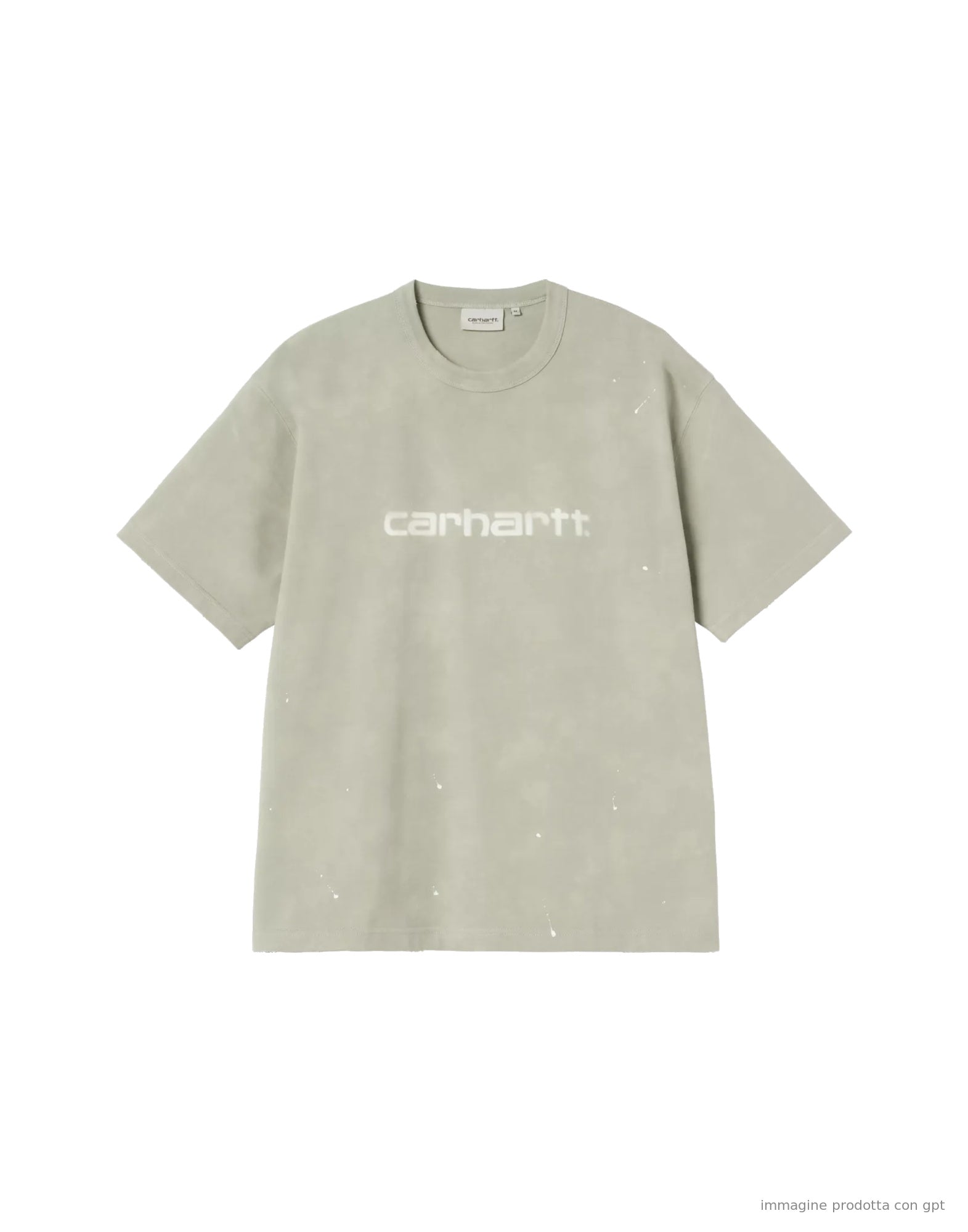 Painter T-Shirt Organic Cotton Shady Green destroy wash, splatter