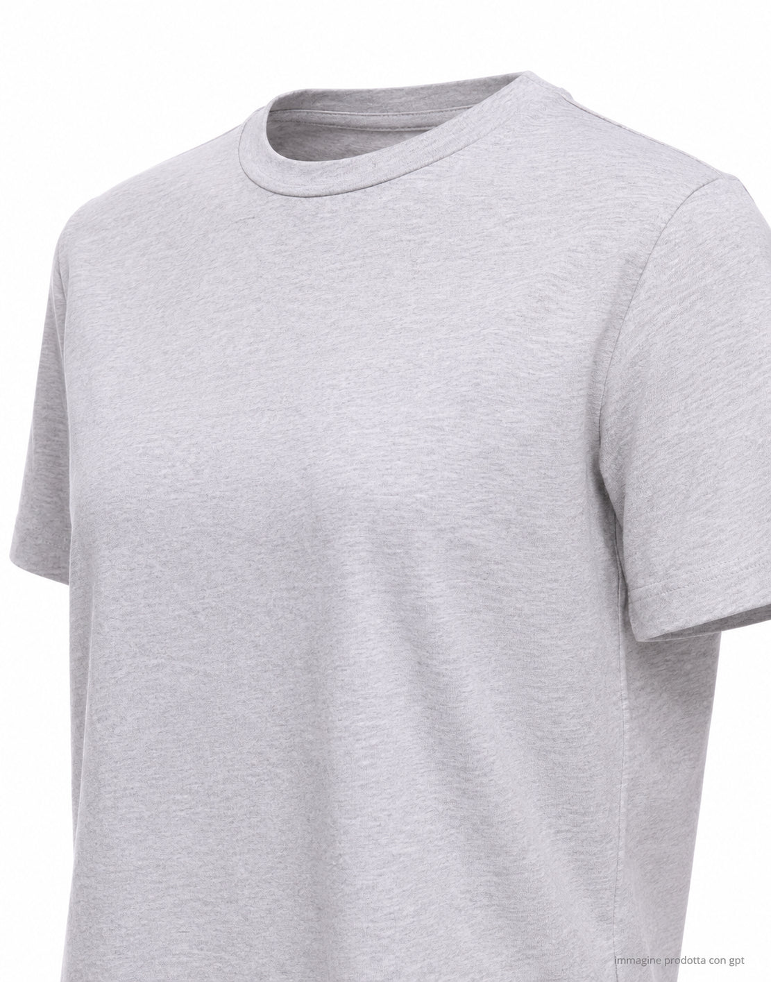 ARAGONA Mujer Basic Camiseta de Algodón Gris Nieve D3352TP 450 GRIGIO NEVE
