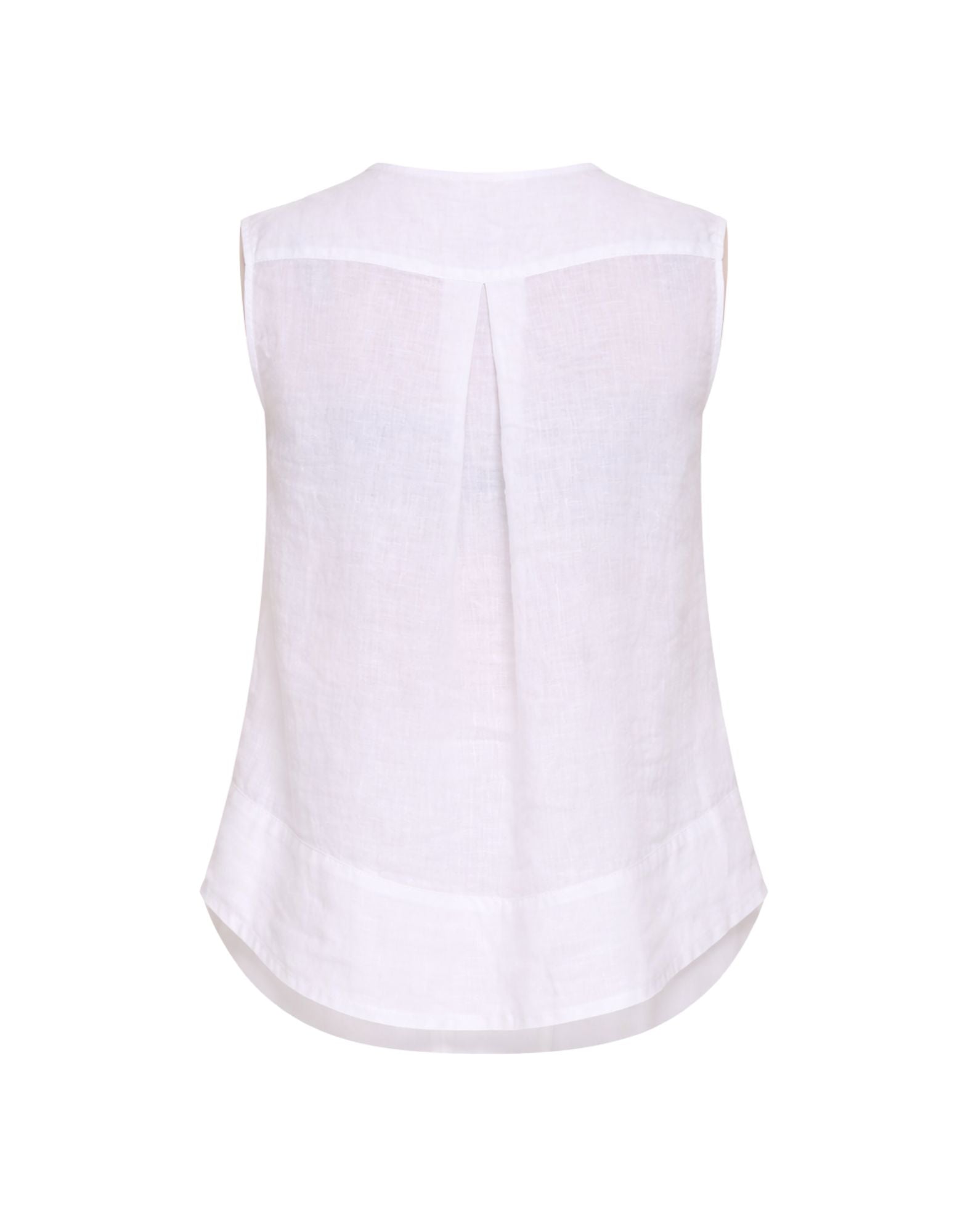 히라 여성 민소매 린넨 셔츠 화이트 레귤러핏 Made in Italy W303 001