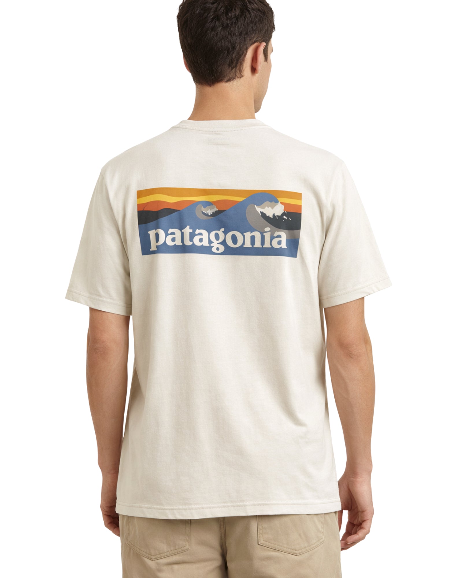 Patagonia Men’s Capilene Cool Daily Boardshort Logo T-Shirt- Dyno White 45481 DYWH