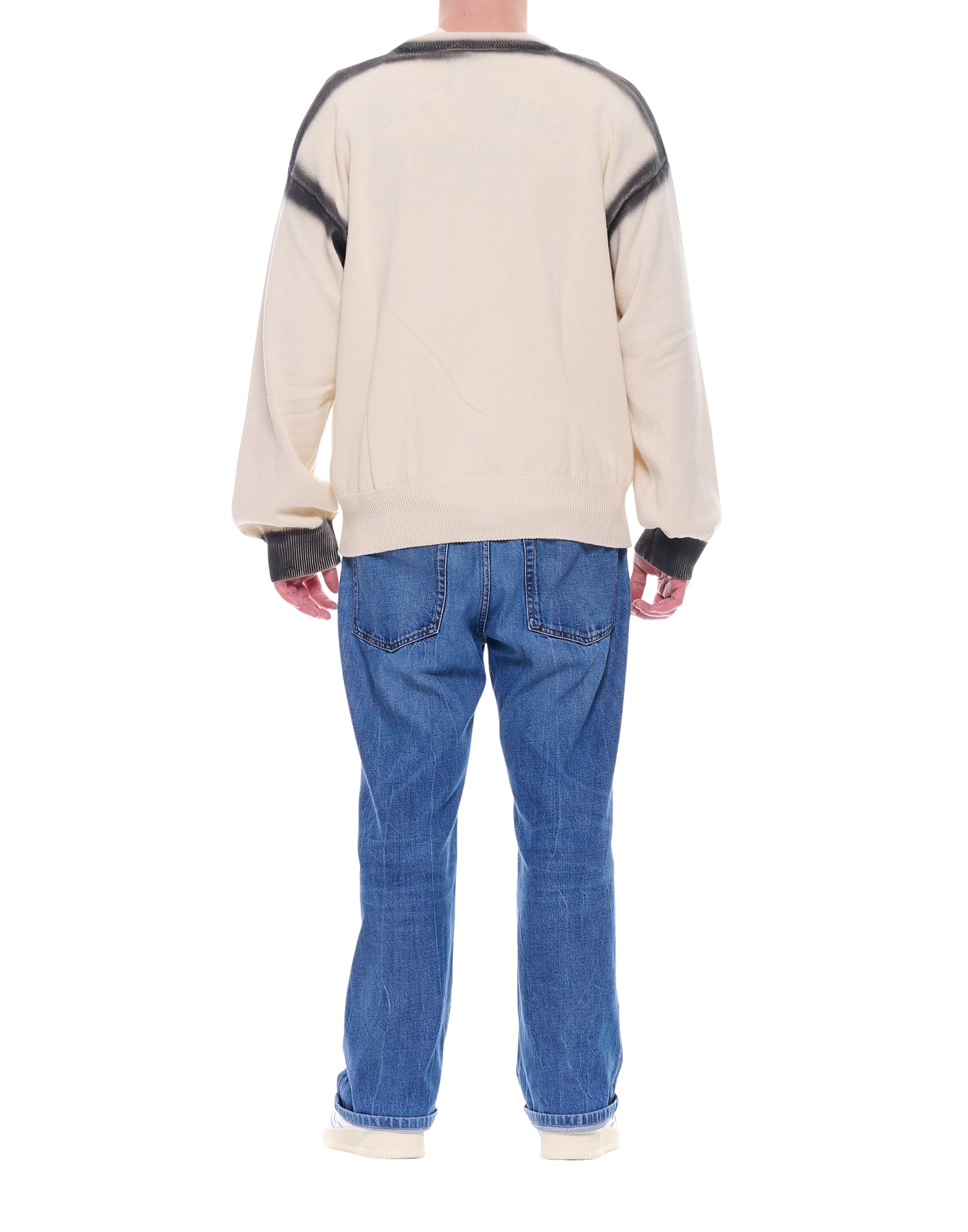 Atomofactory Men’s Ivory Cardigan with Contrast Trim PE25AFU51 AVORIO