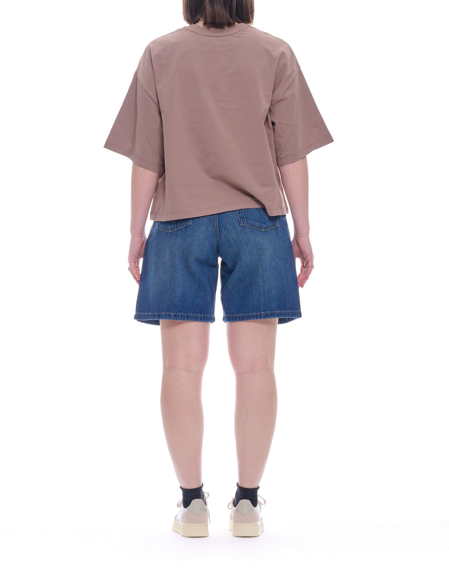 Hevò Morigino Taupe Cotton T-Shirt Women 040 MORIGINO W L700 0807