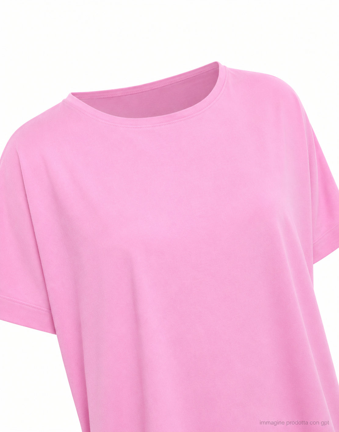 Aragona T-shirt en tricot de coton rose prisme pour femme D3324TF 809 PRISM PINK
