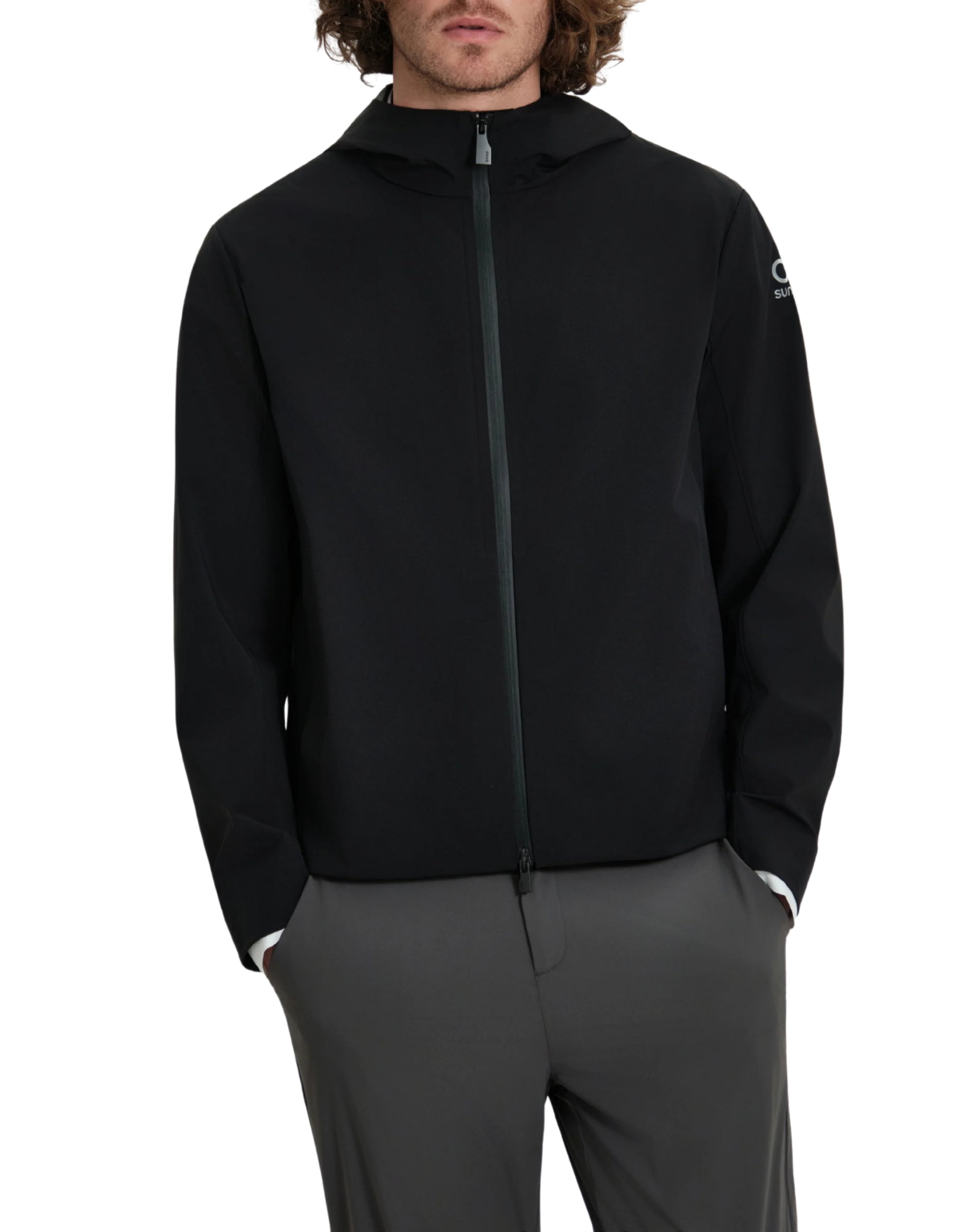 SUNS Kleid Tek Men’s Windbreaker Jacket in Waterproof Breathable Tech Nylon – Black GBS61012U BLACK