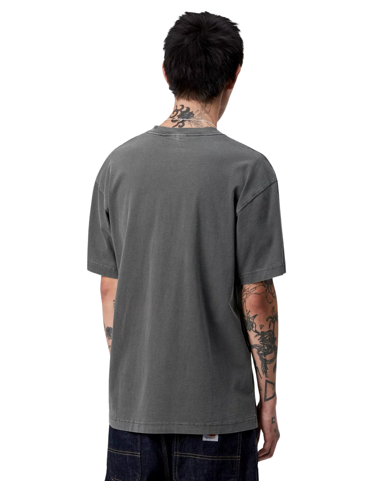 Carhartt WIP S/S Vista T-Shirt – Stückgefärbtes Baumwoll-T-Shirt für Herren, Schwarz I030780 89GD SCHWARZES VISTA T-SHIRT