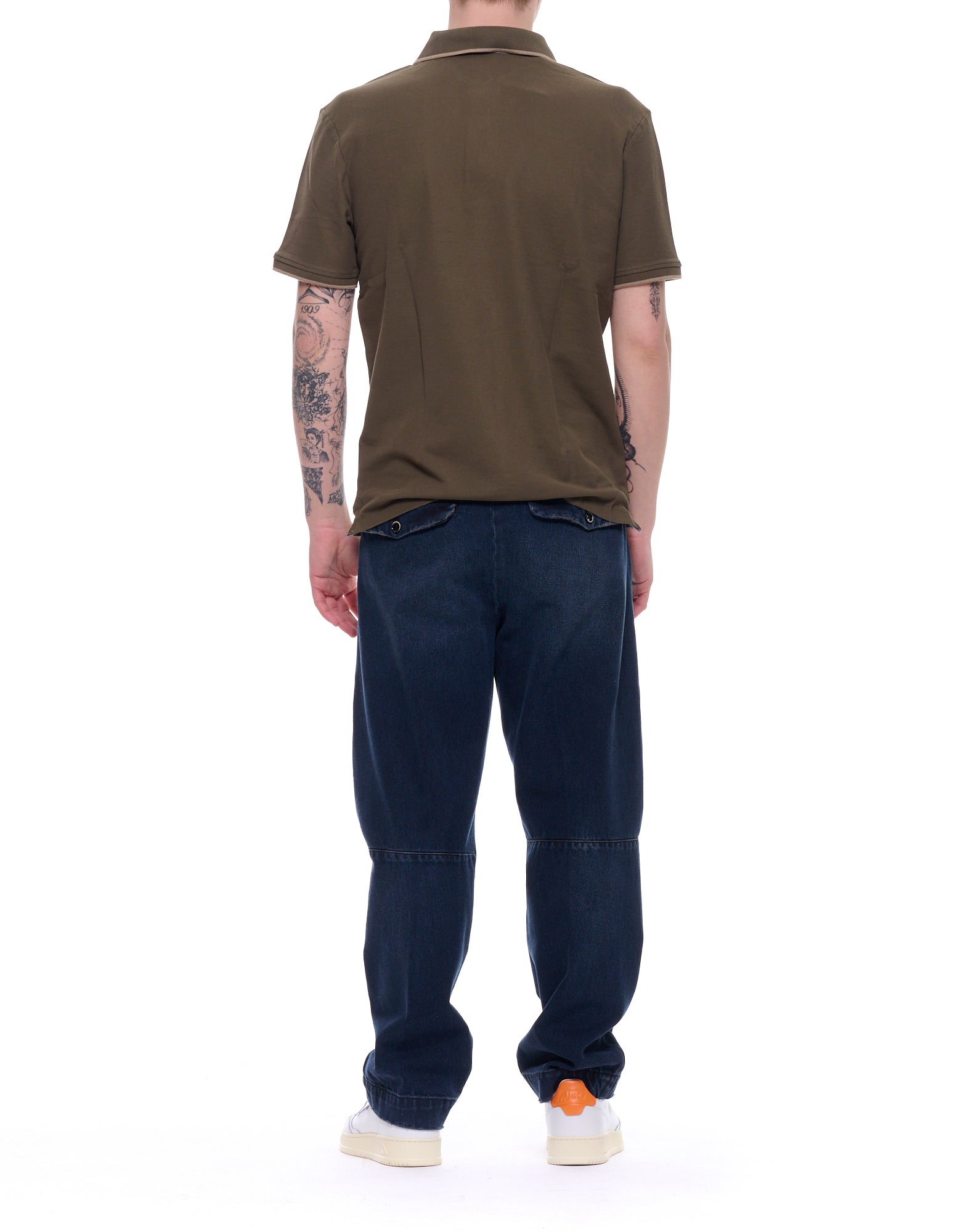 Blauer Polo Damon verde oliva con ribete en contraste 26BLUT02288-007479 60H GREEN