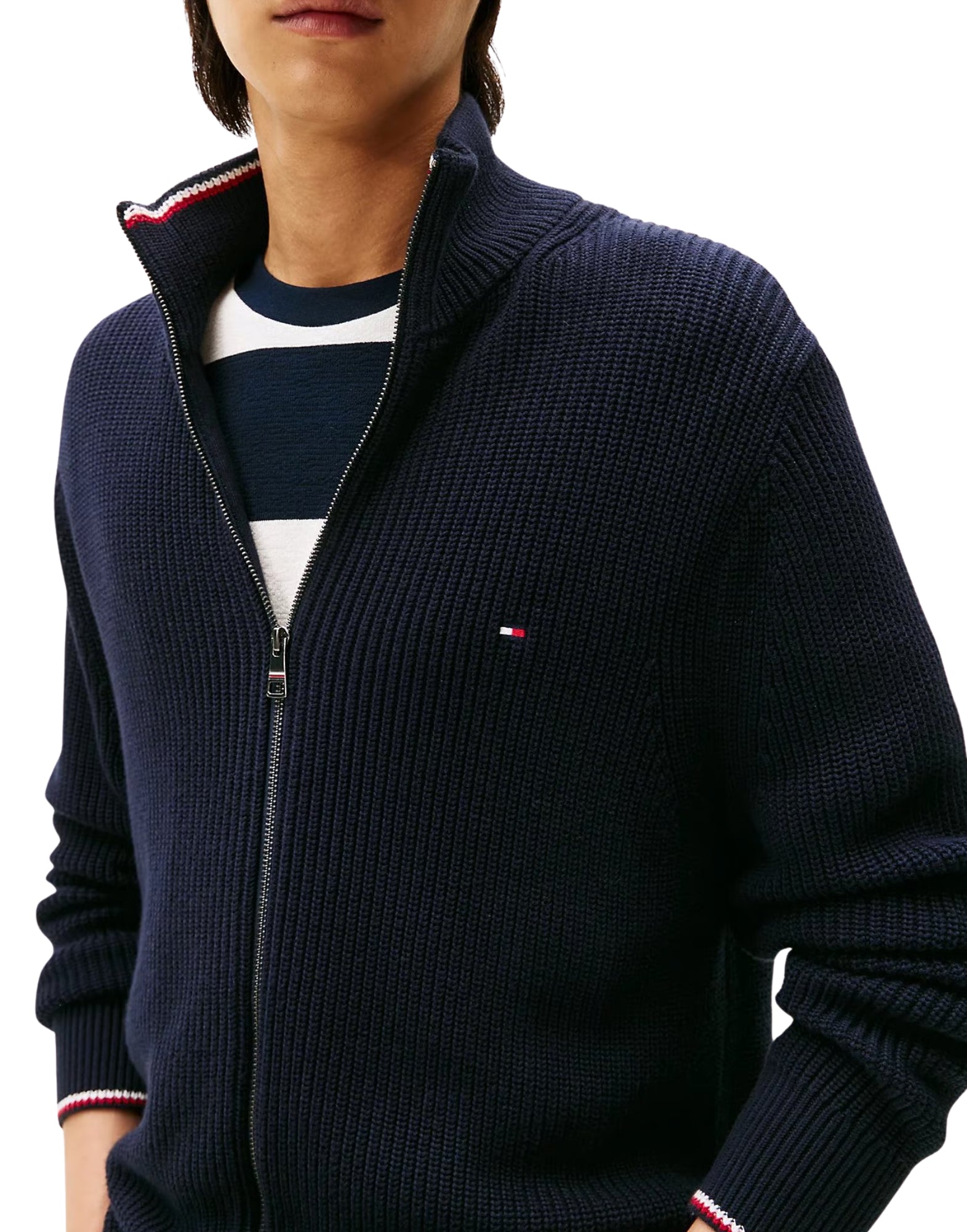 45517 DW5 BLUE RWB ZIP SWEATSHIRT - Maglieria - TOMMY HILFIGER