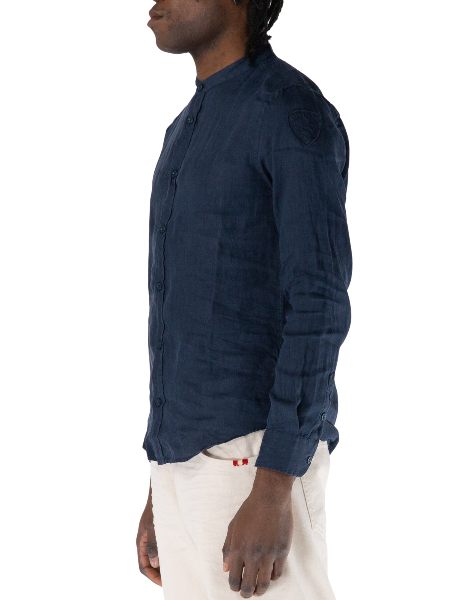 Blauer 남성용 가먼트 다이 긴소매 코튼 셔츠 25SBLUS01339 007137 888