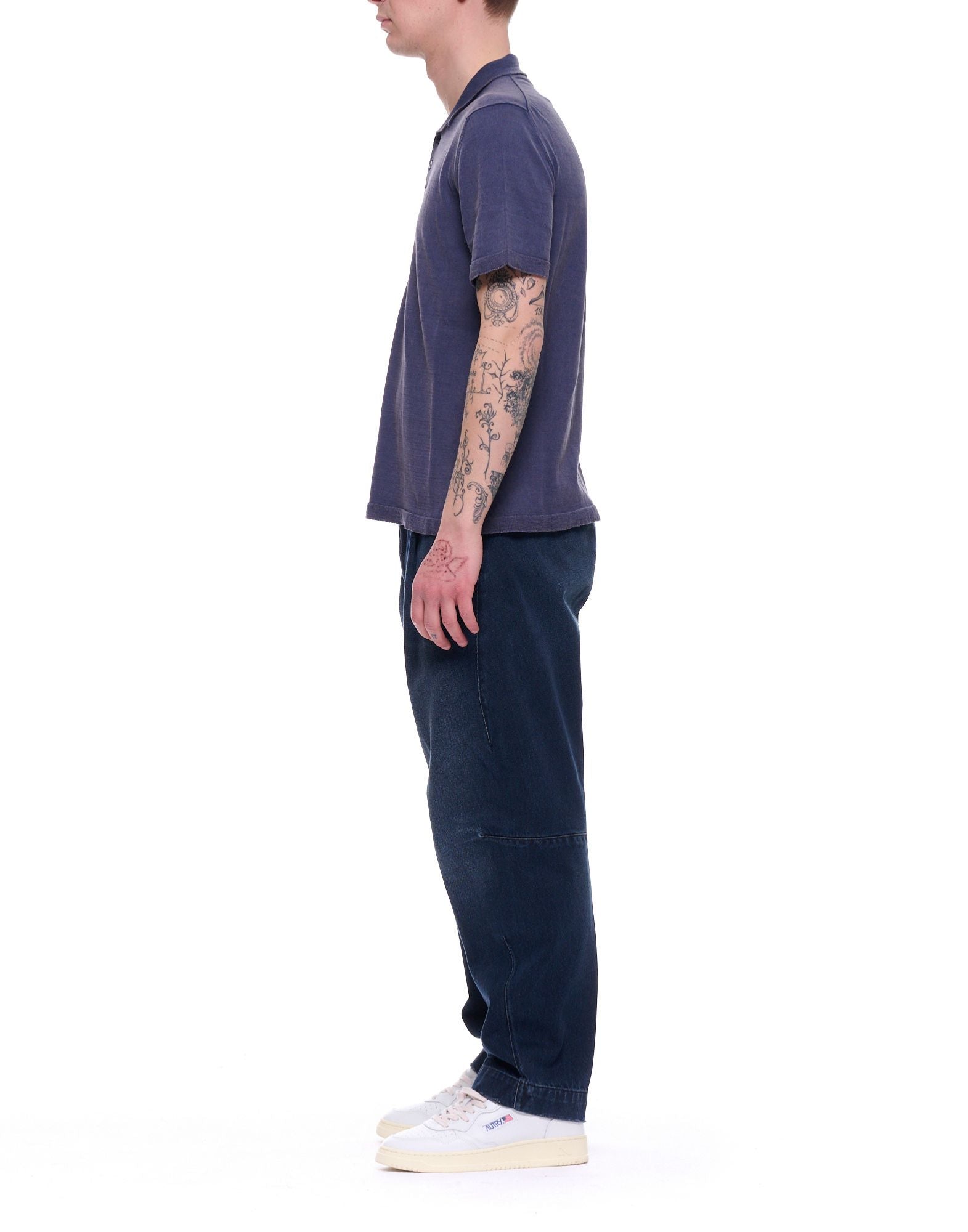 Fabrizio Del Carlo Polo de hombre, algodón azul Short Manga Regular Fit, Made in Italy FF3077 CC16-166 AZUL