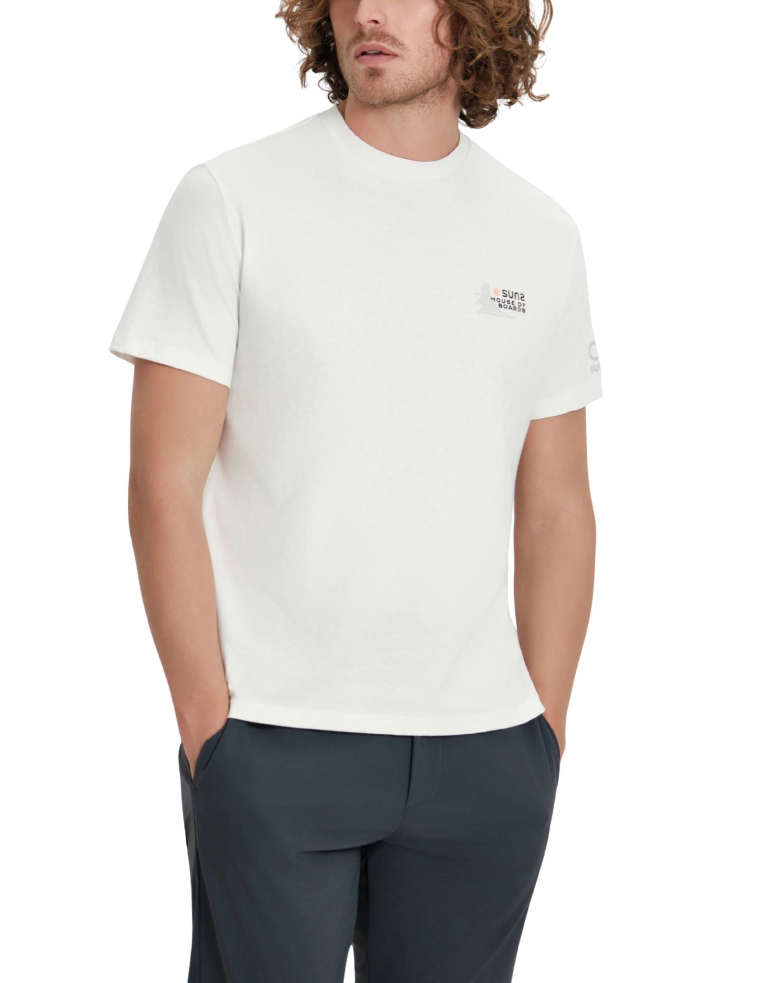 SUNS Boards Paolo Text Cotton T-Shirt Off White Men’s TSS61022U V1 OFF-WHITE