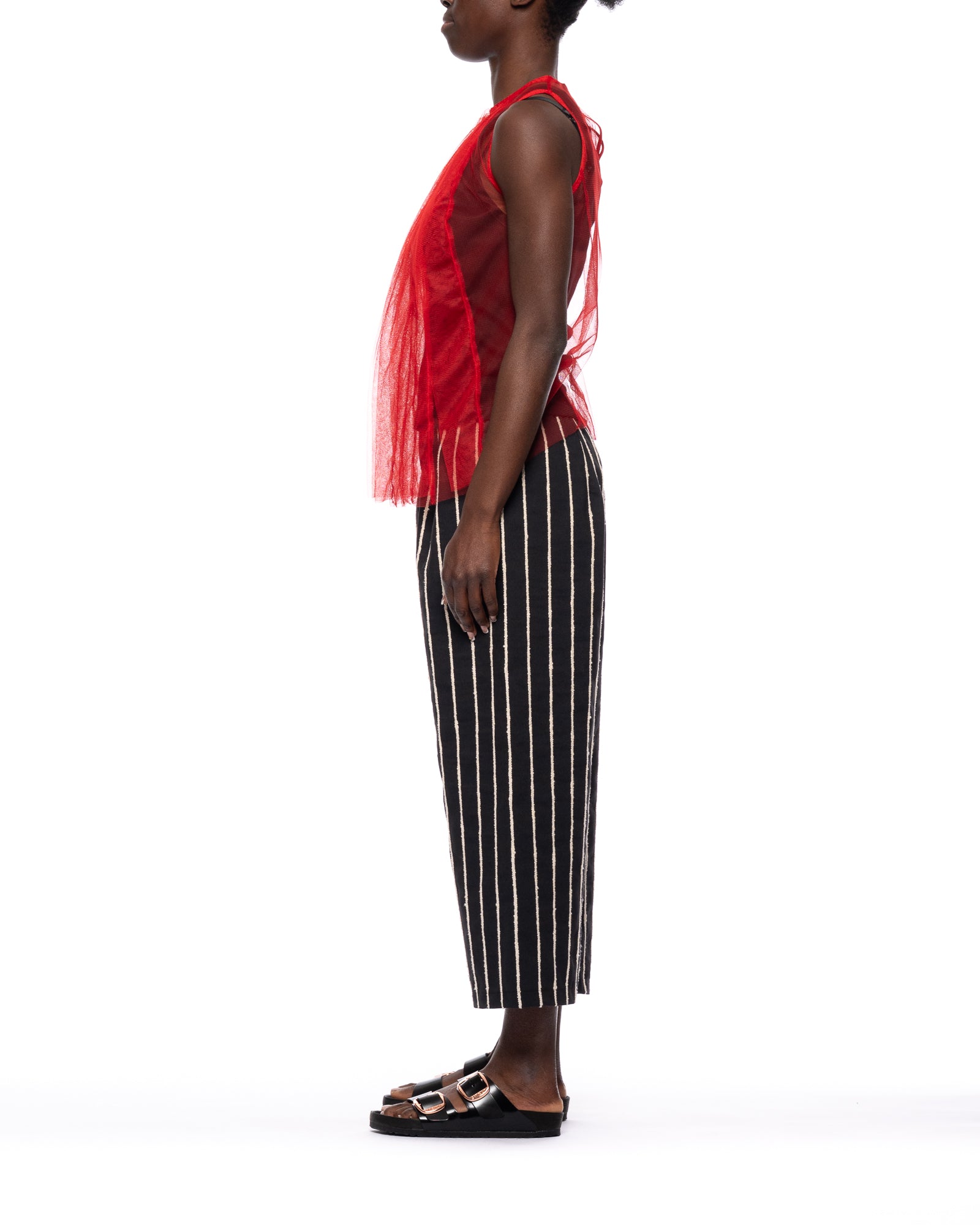 Débardeur T106 39 Poppy rouge noir Maria Calderara