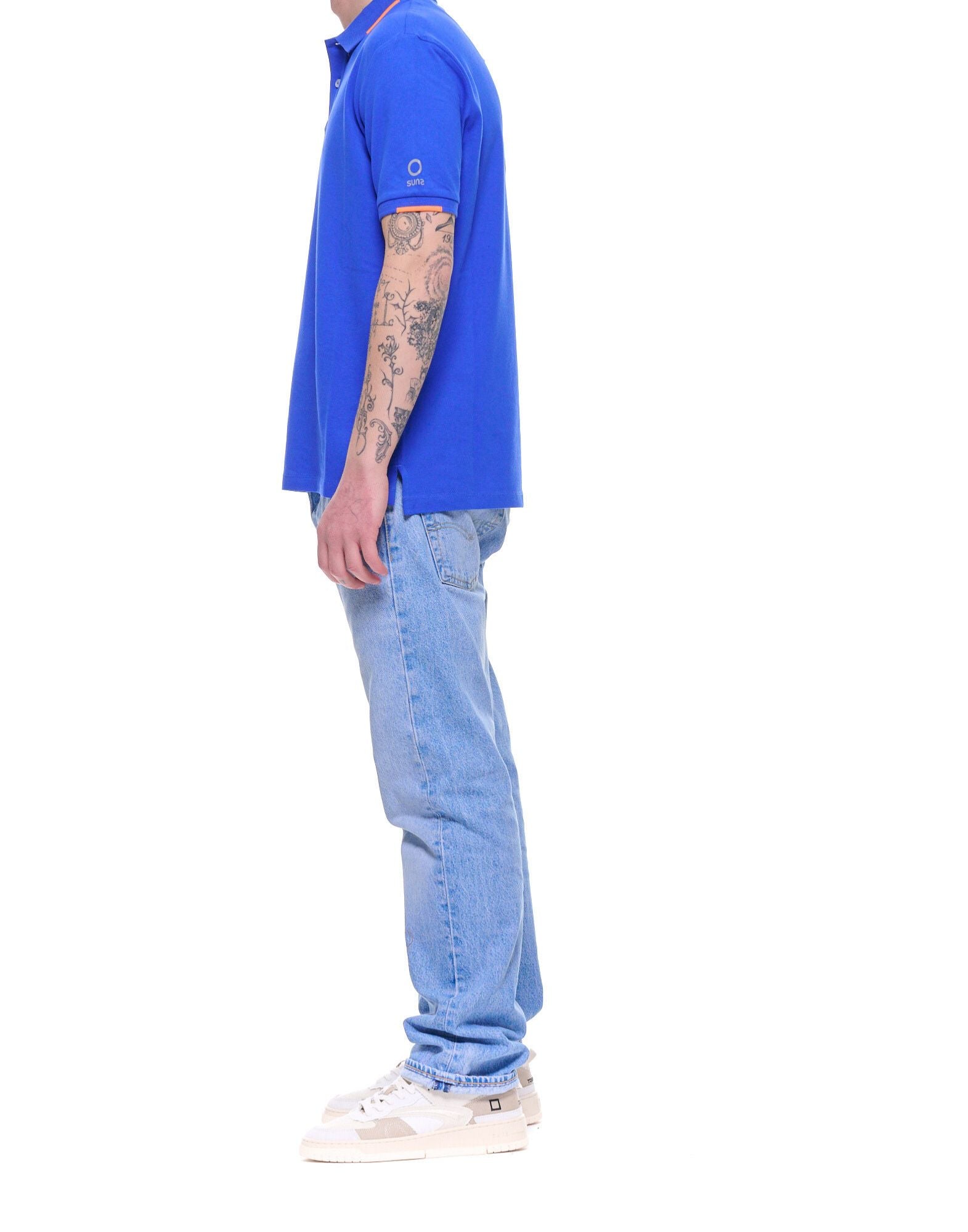 Suns Boards Federico Tag Men’s Stretch Piqué Polo China Blue Regular Fit PLS61008U V14 CHINA BLUE