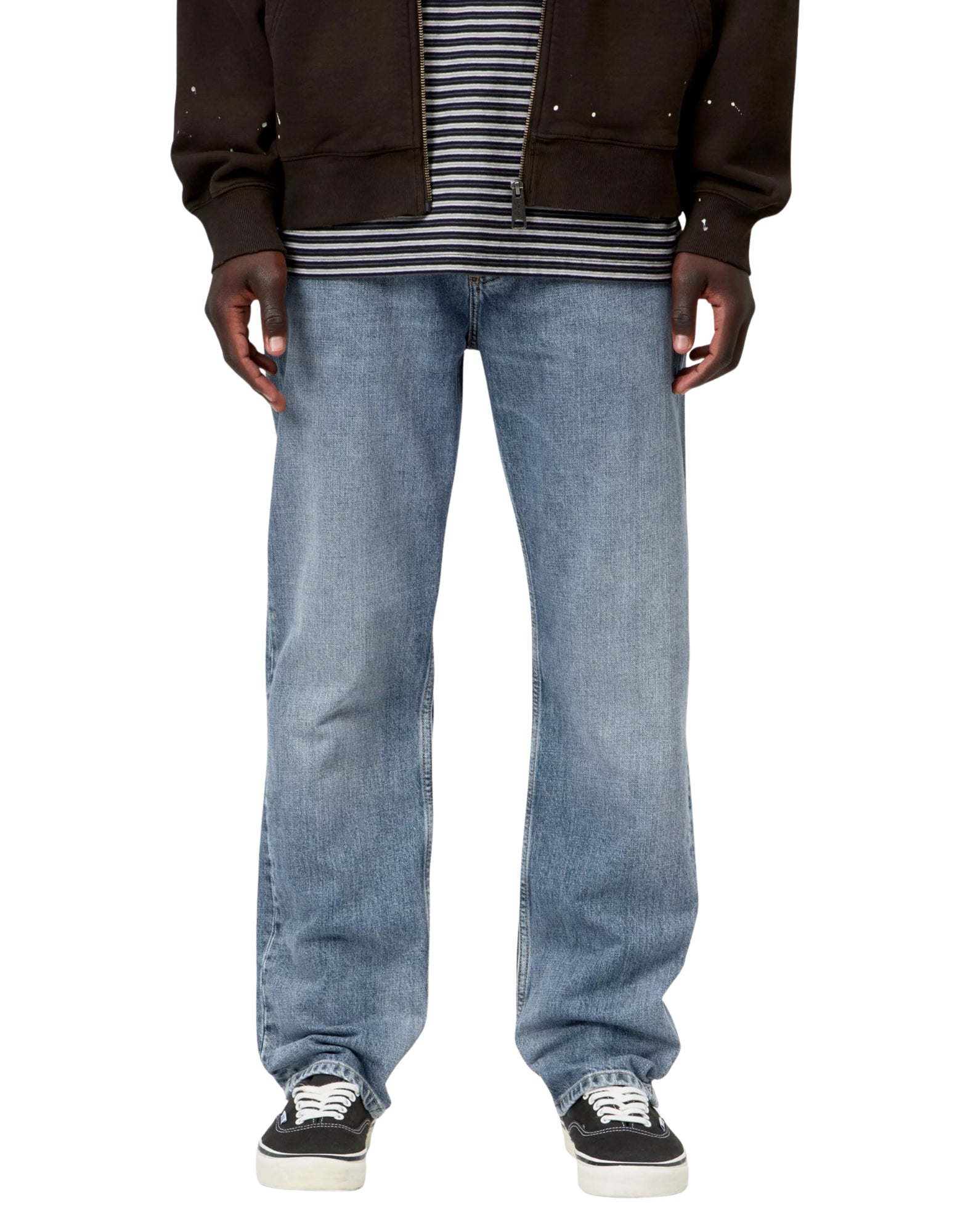 Pantalones Marlow azules, con efecto desgastado y decolorado