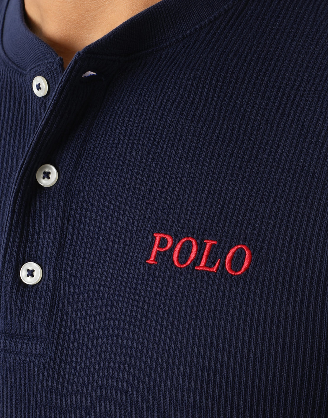 Maglietta Henley classica blu navy