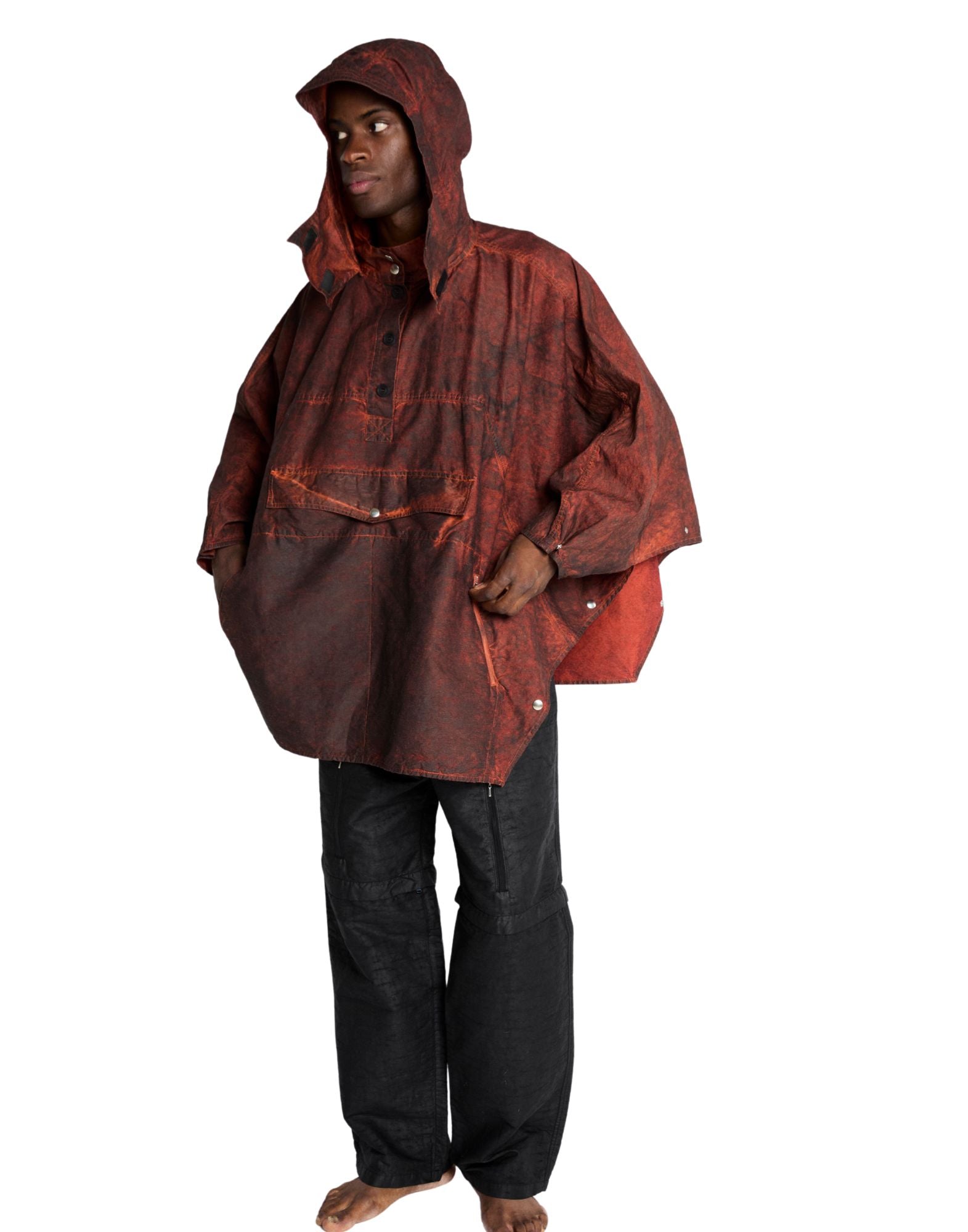 Origin of Life Men’s Cape Mantella Scirocco Etna Relaxed Fit in 70% Hemp 30% Resin-Coated Nylon Made in Italy MANTELLA SCIROCCO ETNA