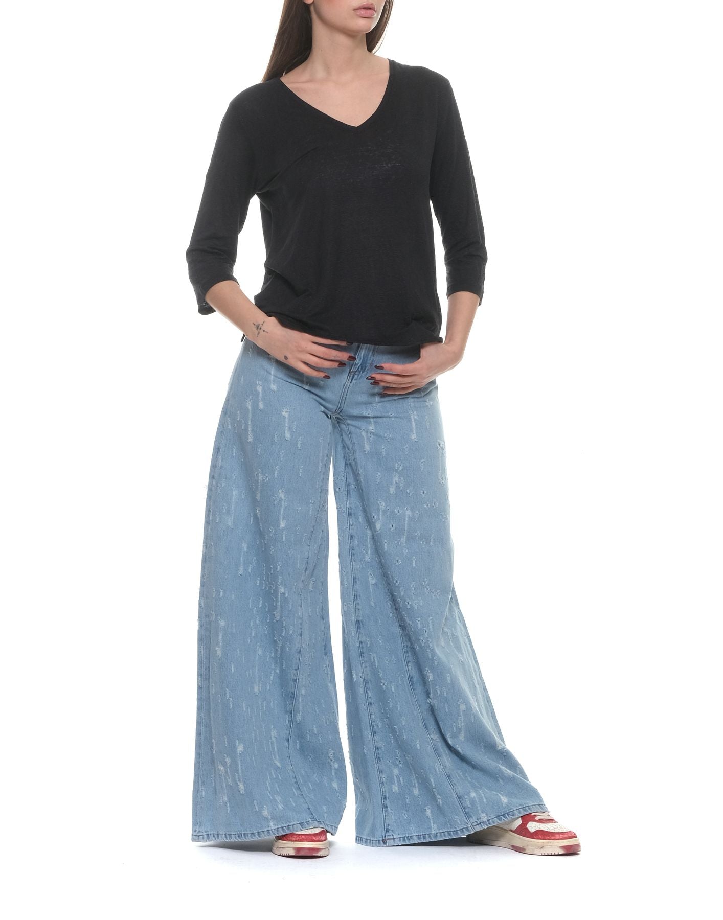 티셔츠 여자 M011-FTS598 002 Majestic Filatures