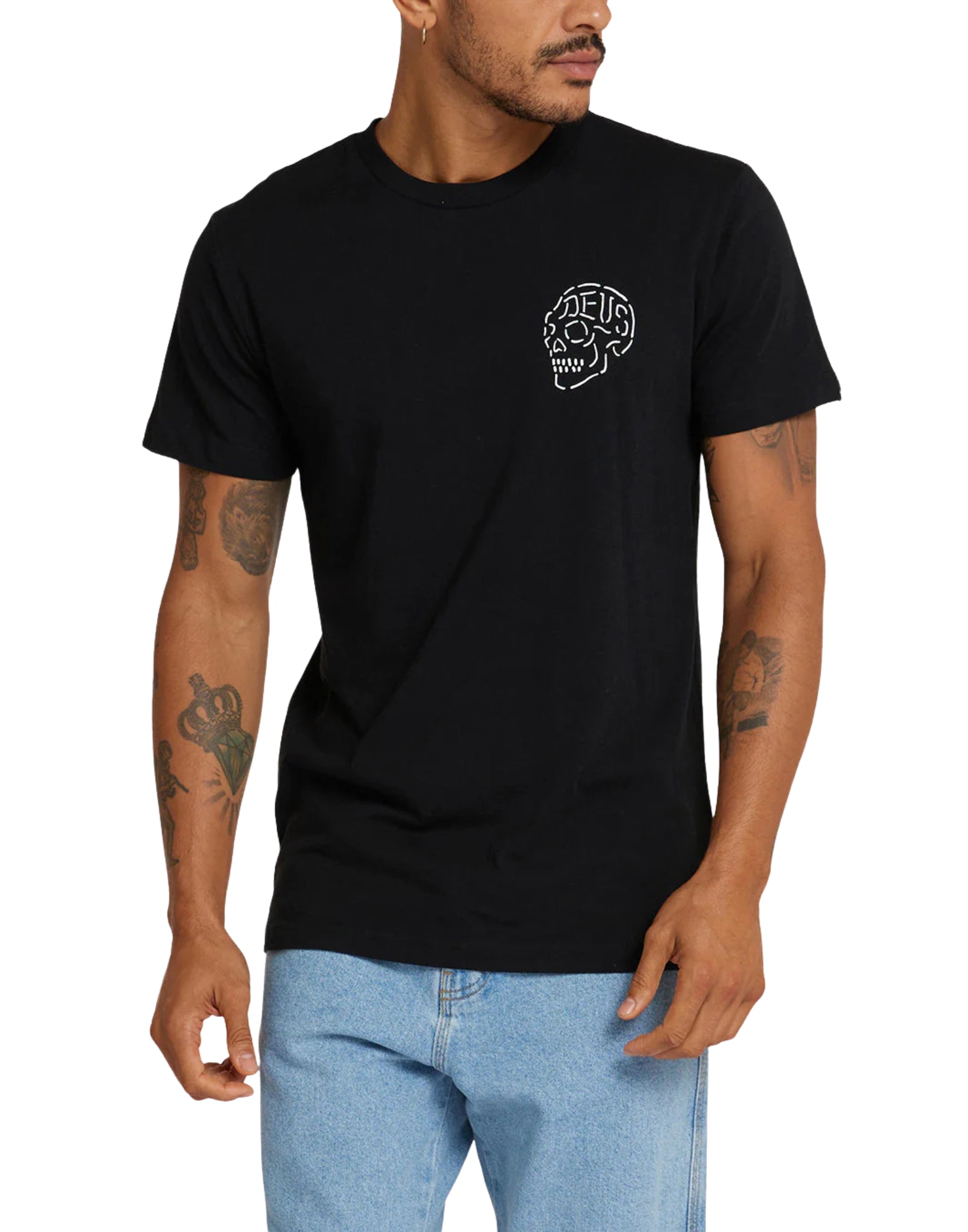Deus Ex Machina Venice Skull Black Cotton T-Shirt Men’s D261MTS128099090