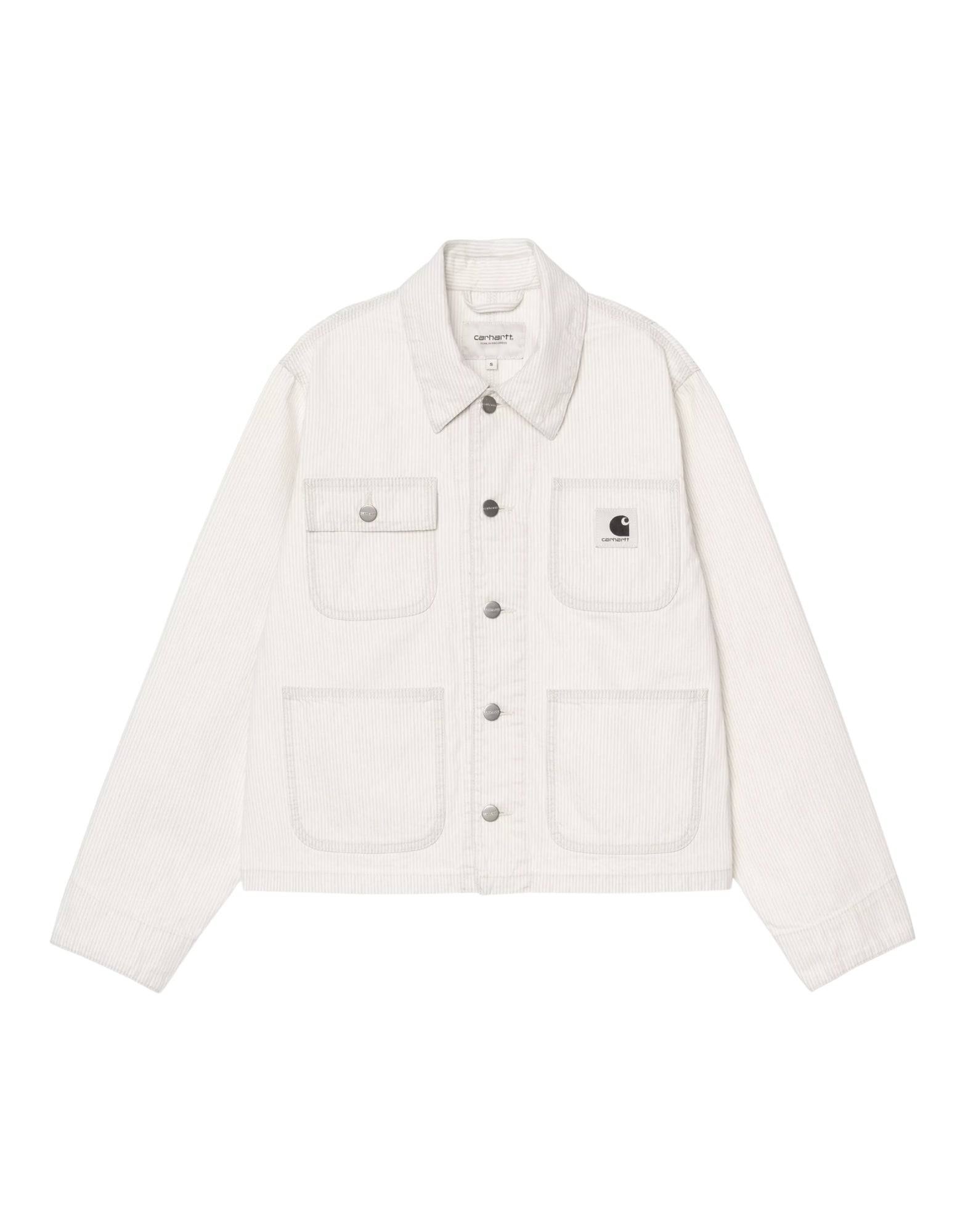 Carhartt WIP W’ Mercer Chore Coat Mercer Stripe Graphite/Wax Bleached – Women’s Cotton Jacket I036511 3OK35 STRIPED