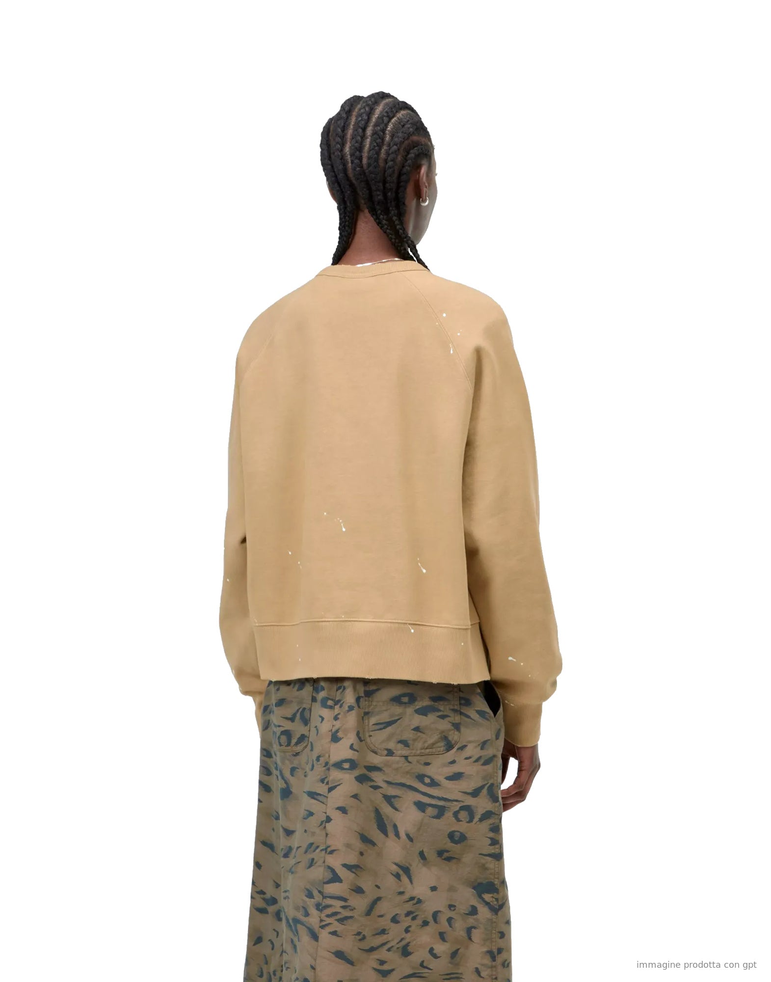 W' Painter Sweat Cotton Sweat Dusty H Brown destroy wash, splatter