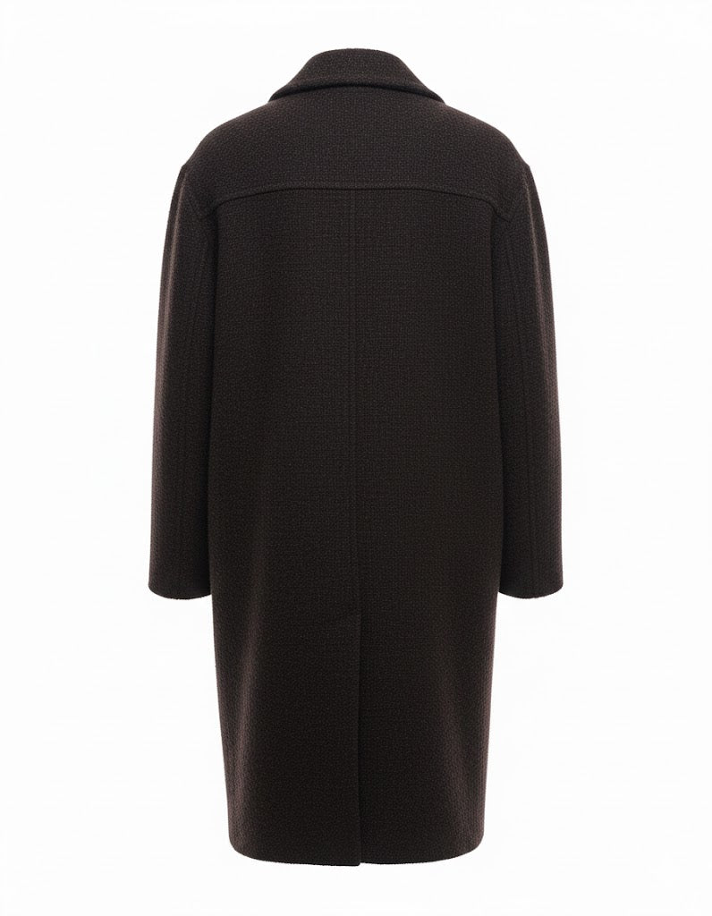 I726 3277 GREY/BROWN DOUBLE-BREASTED COAT - Cappotti - Hevo