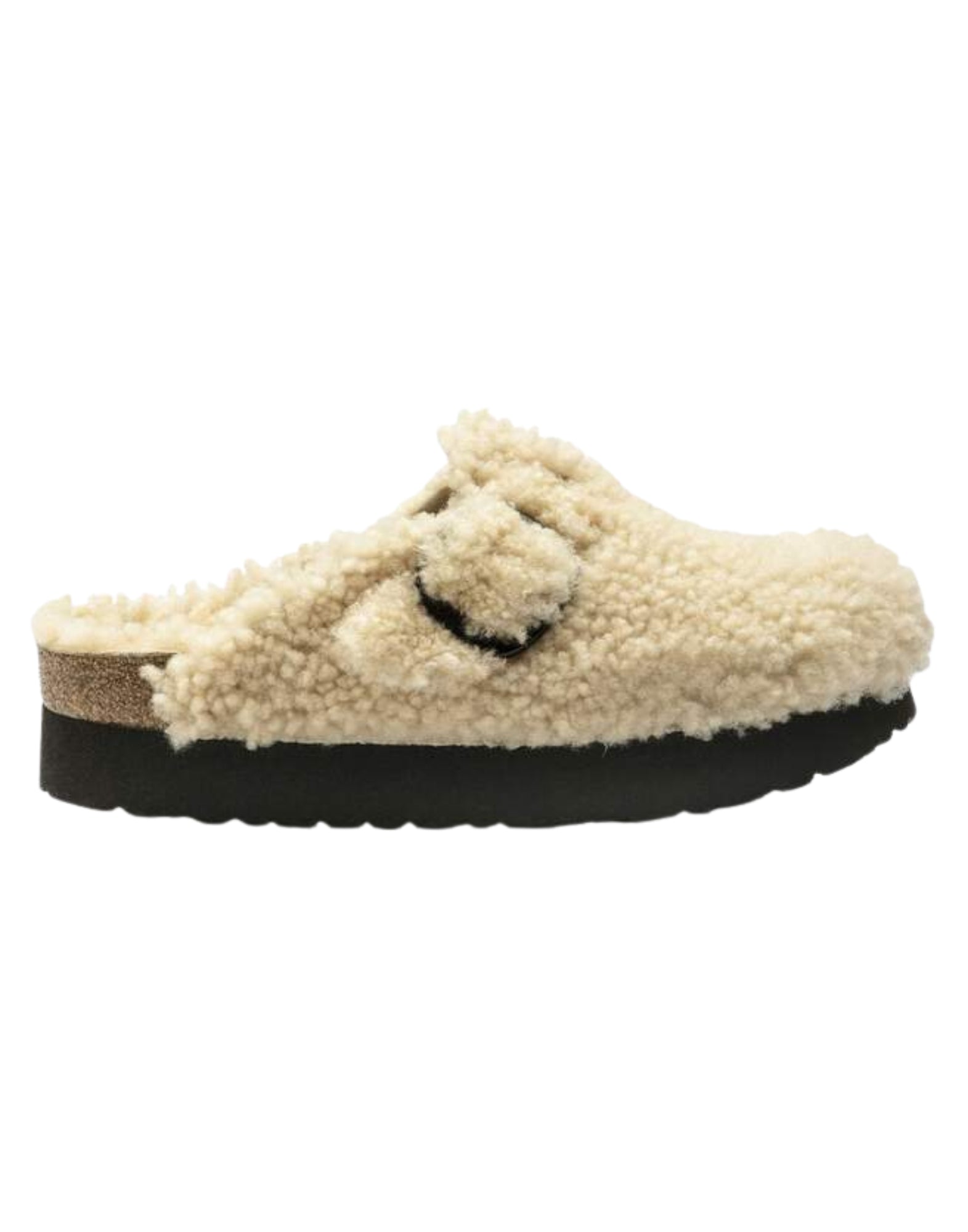 Boston Big Buckle Platform Teddy Eggshell