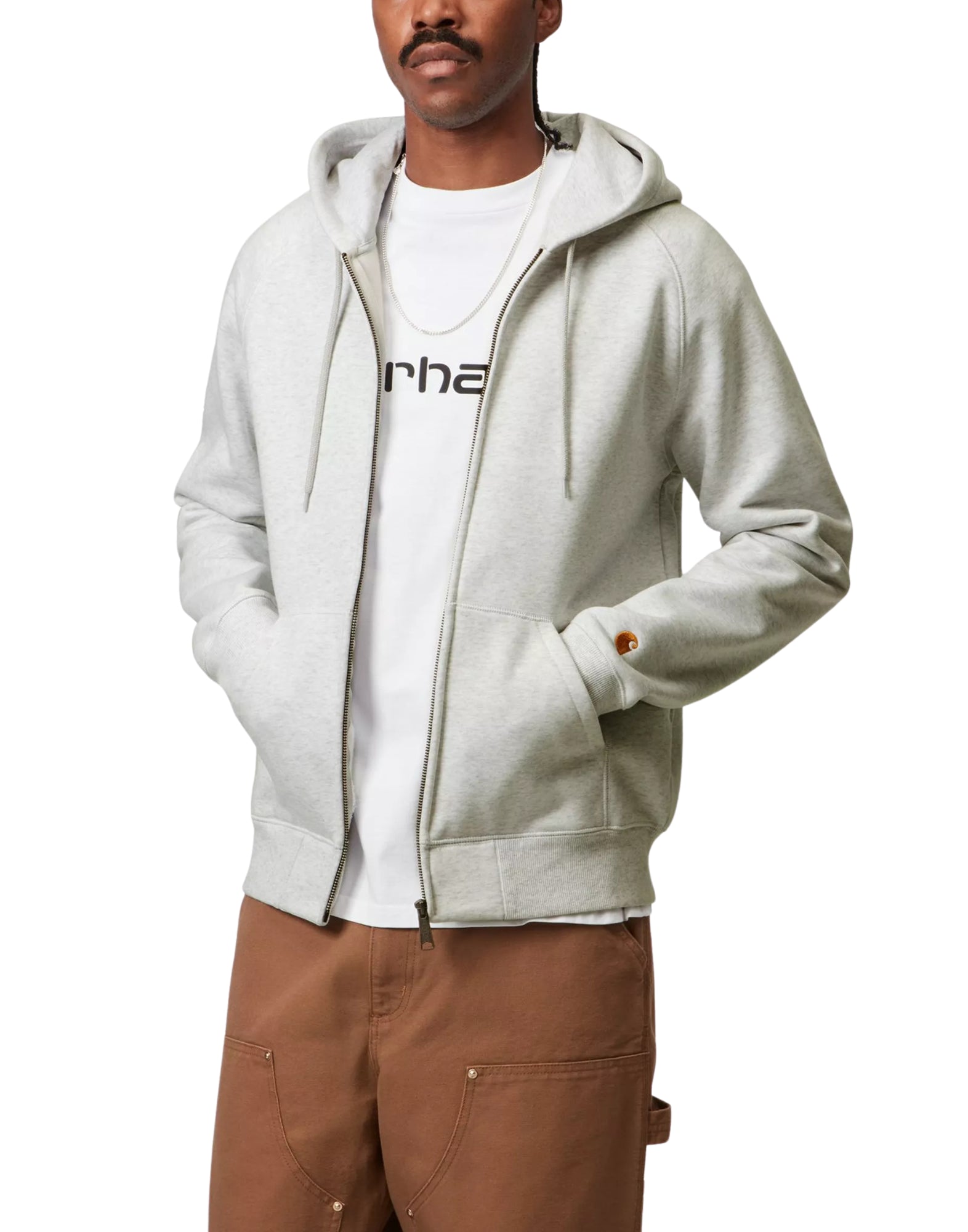 I033664 00JXX GREY HOODED JACKET - Felpe - CARHARTT WIP