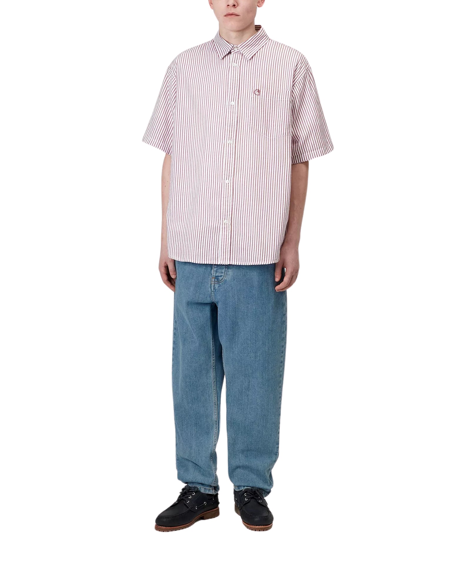 청바지 남자 i029208 0112 Newel Pant Blue Stone 표백 CARHARTT WIP