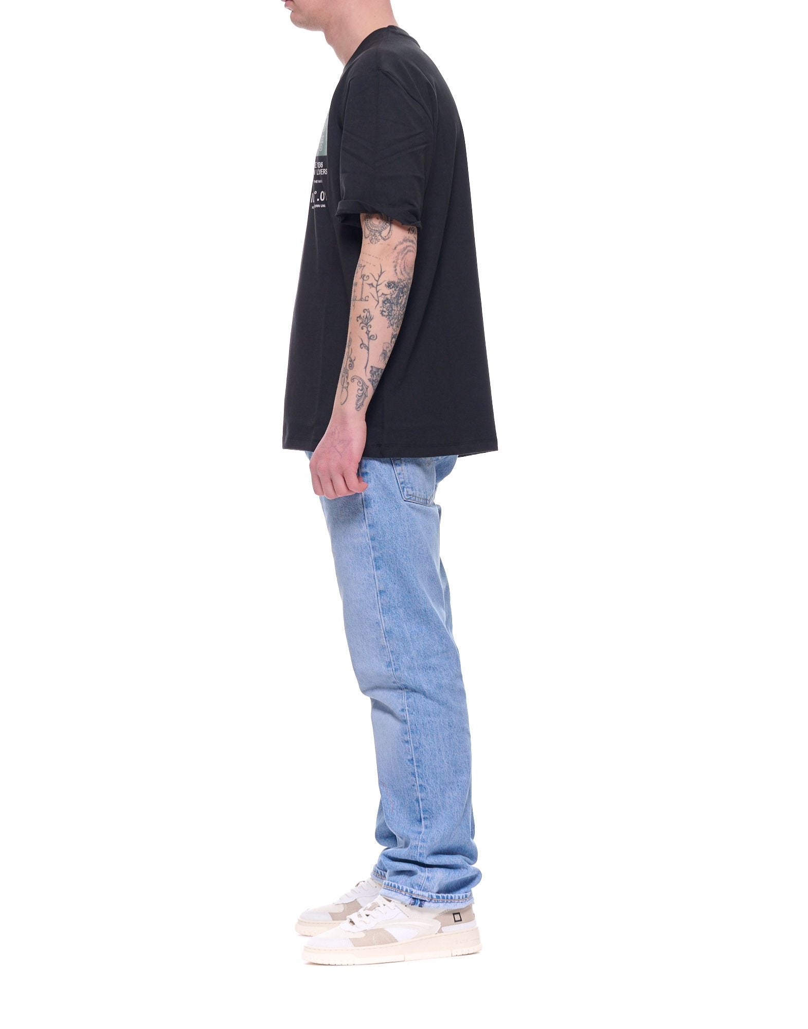 Blauer Brush Printed Cotton T-Shirt Black Men’s 26SBLUH02283-007480 999