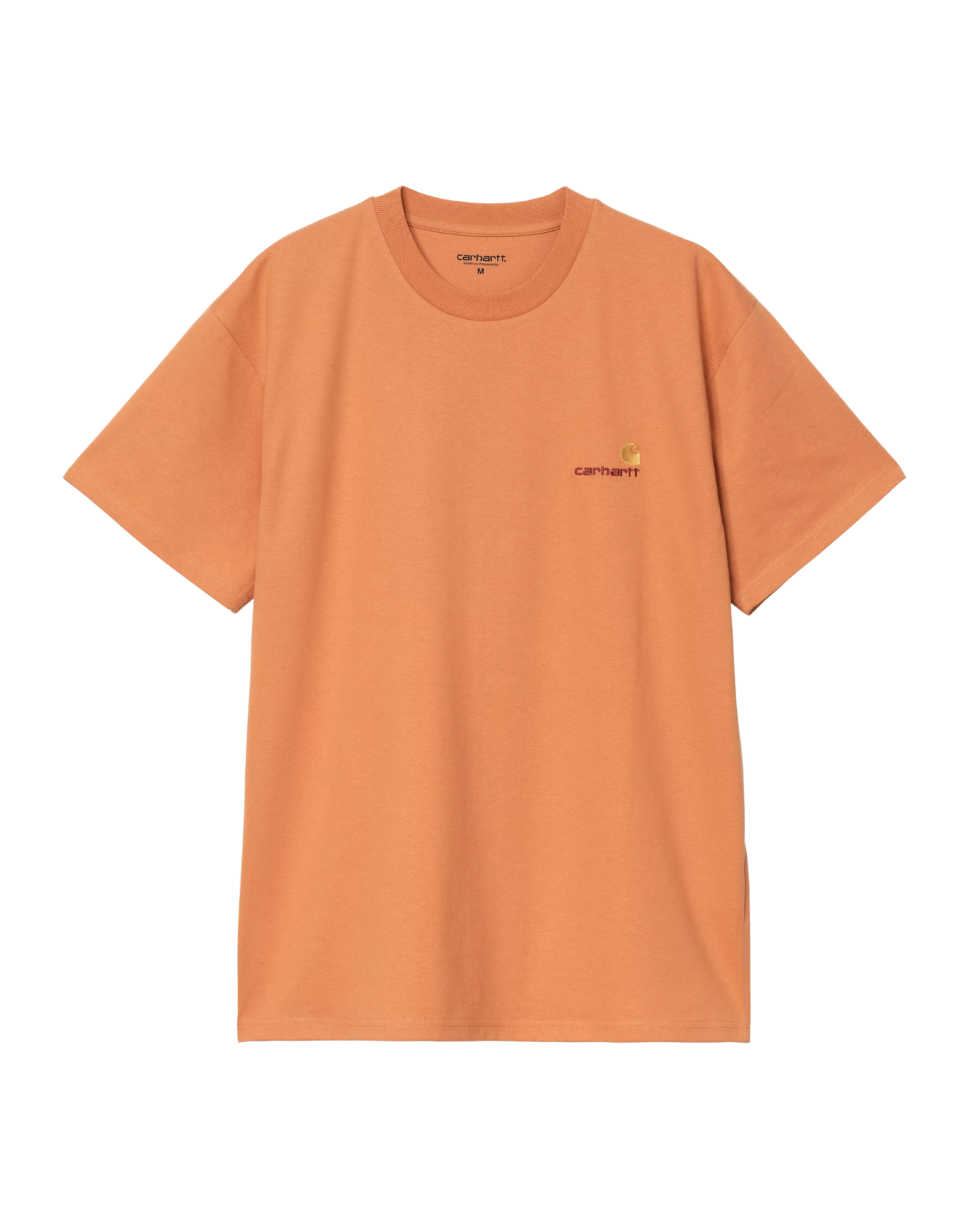 Carhartt WIP T-Shirt American Script S/S – Tee-shirt en coton biologique avec logo bicolore I029956 2ZY AMERICAN SCRIPT REDHAVEN