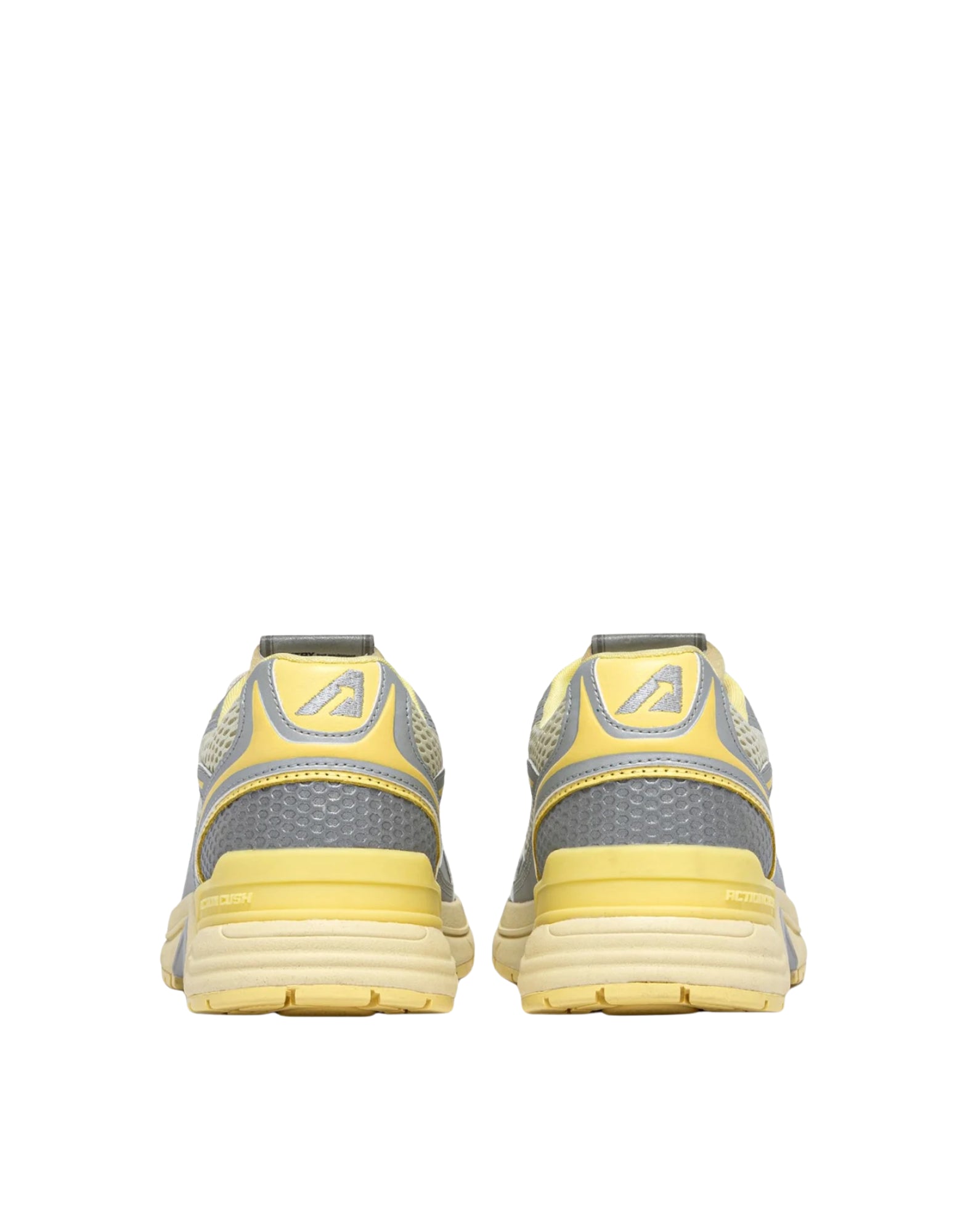 Autry Hyperway Women’s Sneakers in Synthetic Leather and Mesh Silver Asparagus Lemon Meringue HYLM MV06 SILV/LEMON HYPERWAY