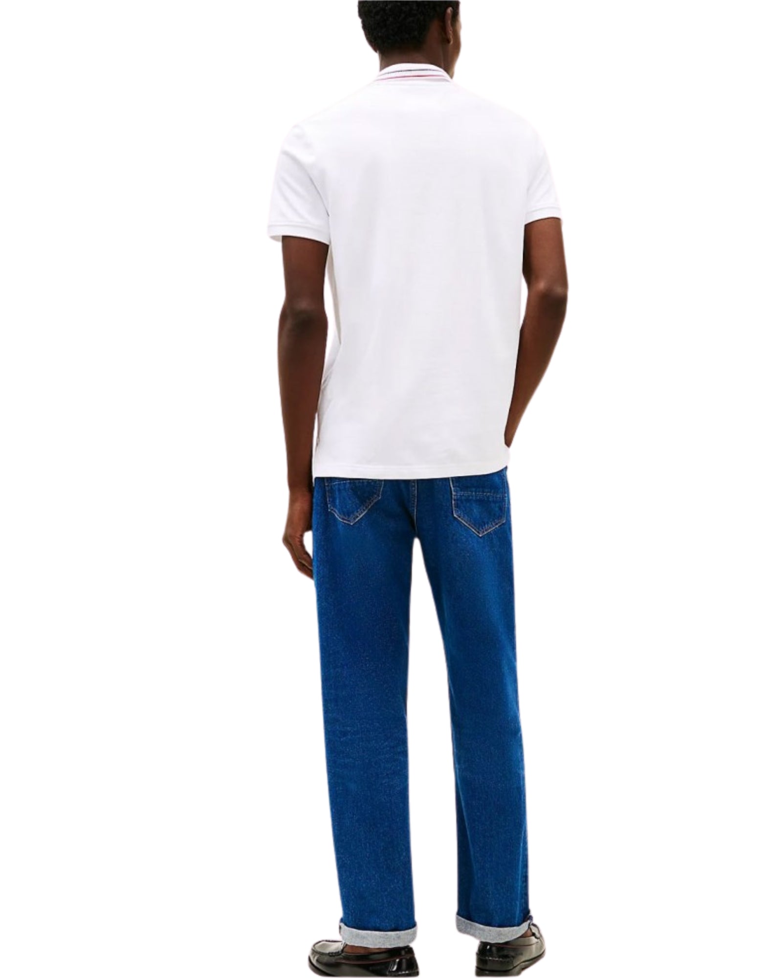 Polo uomo MW0MW38459 YBR PLACKET POLO WHITE TOMMY HILFIGER