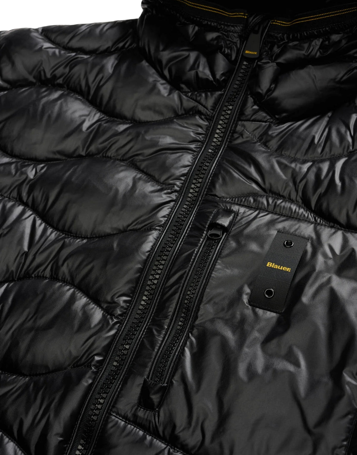 Wave Quilted Down Jacket Black