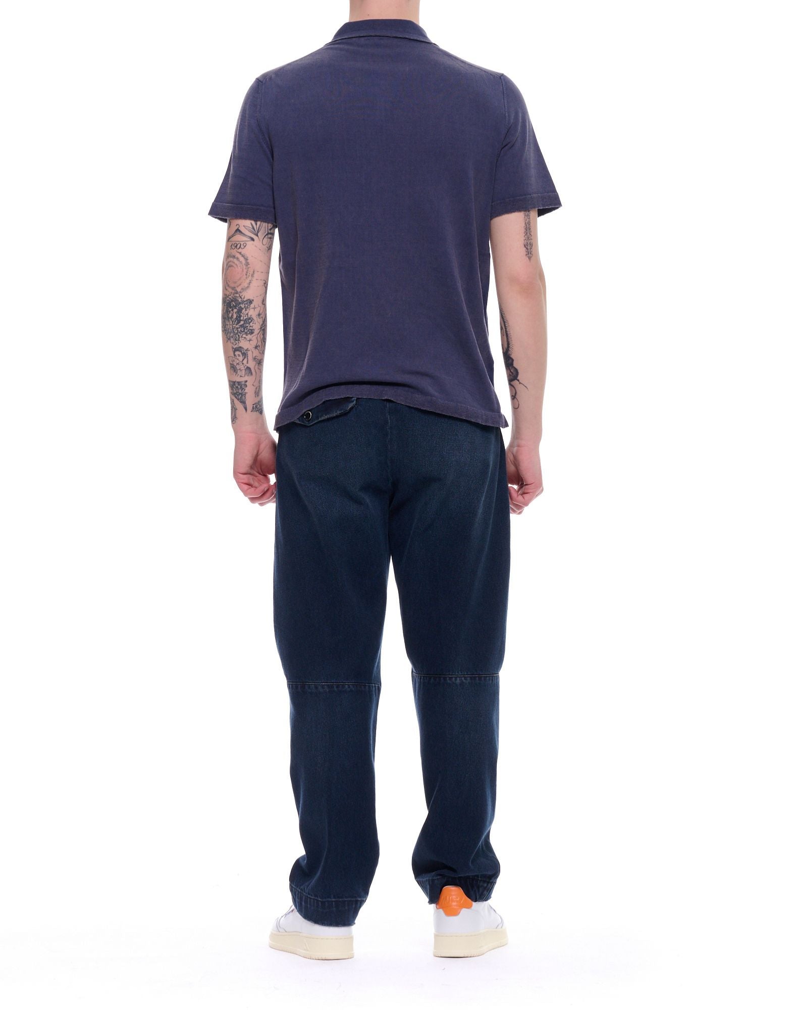 Fabrizio Del Carlo Polo de hombre, algodón azul Short Manga Regular Fit, Made in Italy FF3077 CC16-166 AZUL