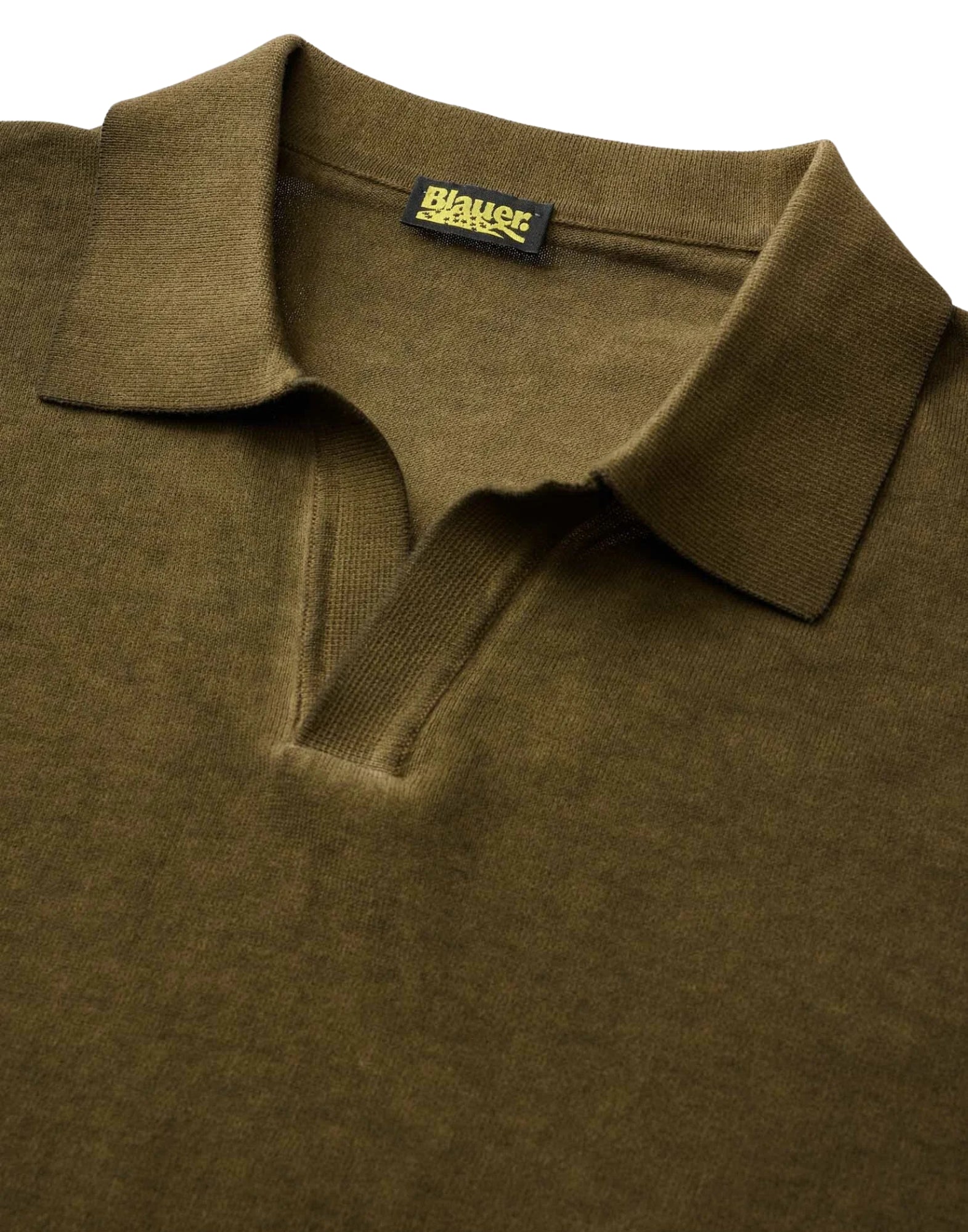 Blauer Esmond Shaded Polo Shirt Green with Open Neckline Men’s 26SBLUM06481-007167 60H