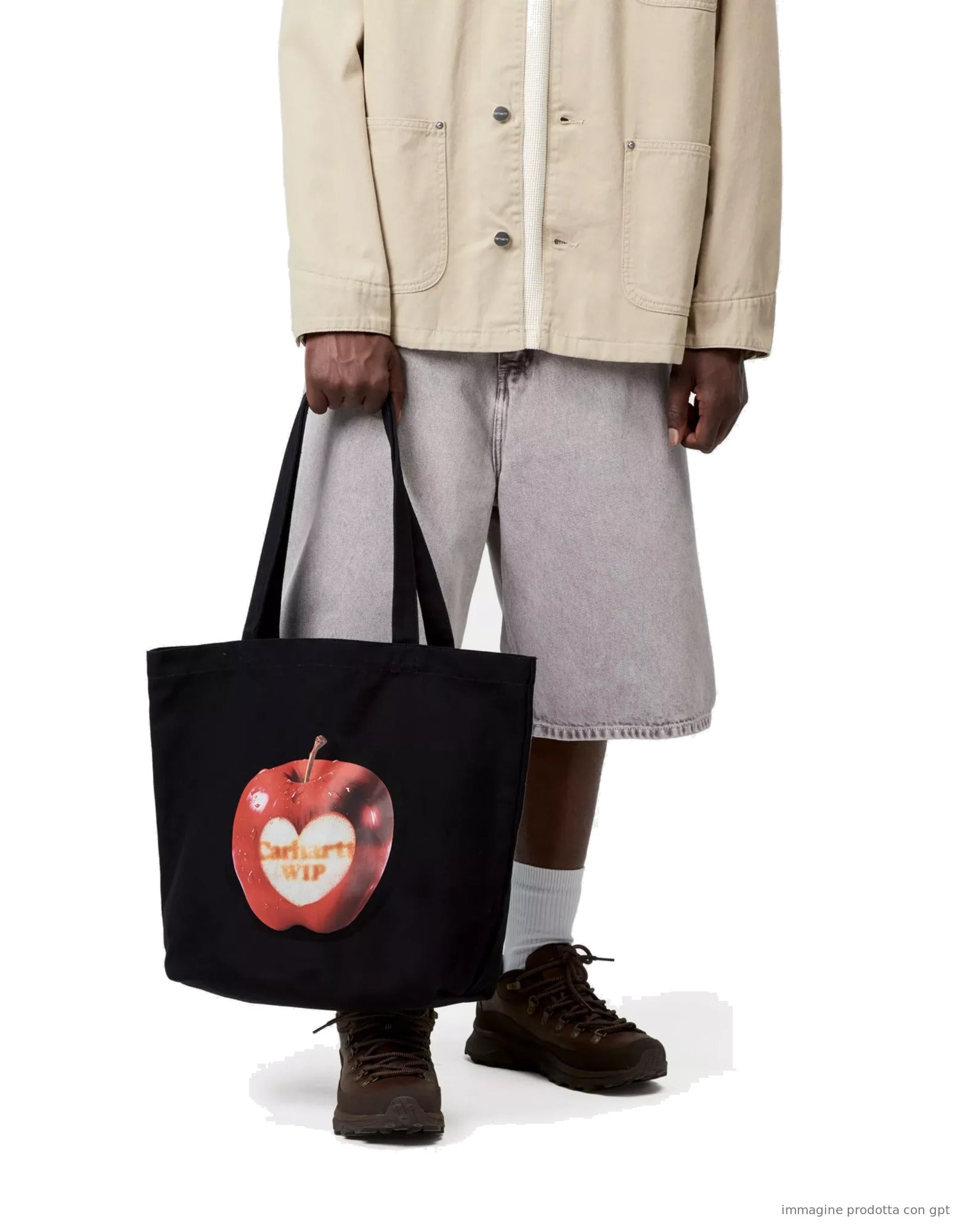 Canvas Graphic Tote Spoiled Print, Black