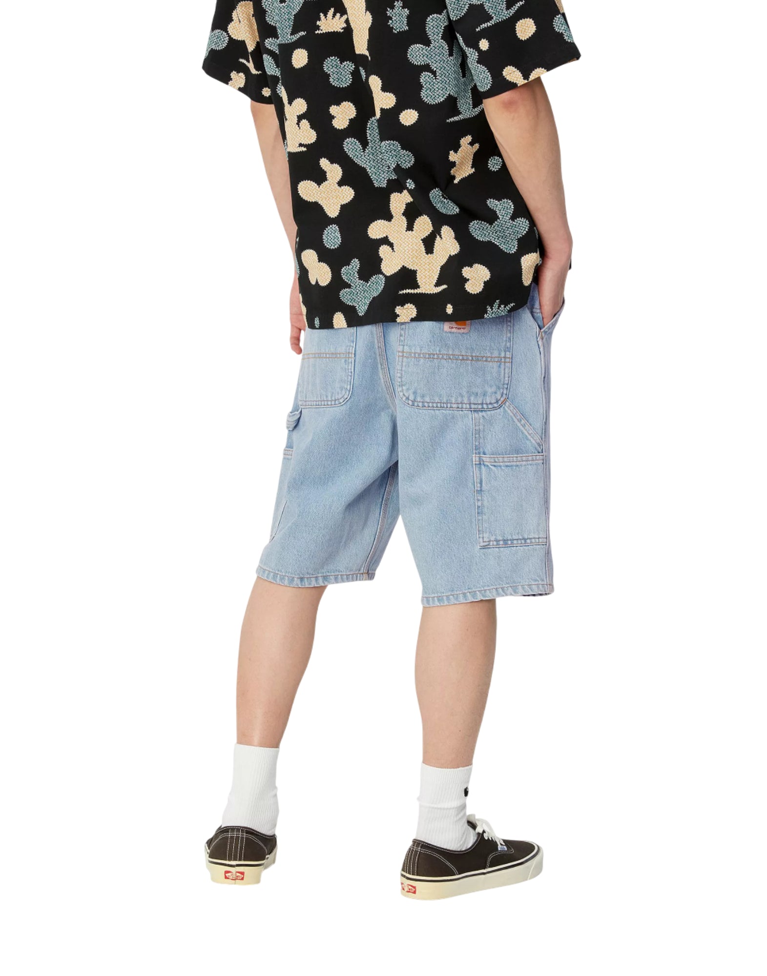 Short uomo I032026 01A3 GINOCCHIO SINGOLO HEAVY STONE BLEACHED CARHARTT WIP