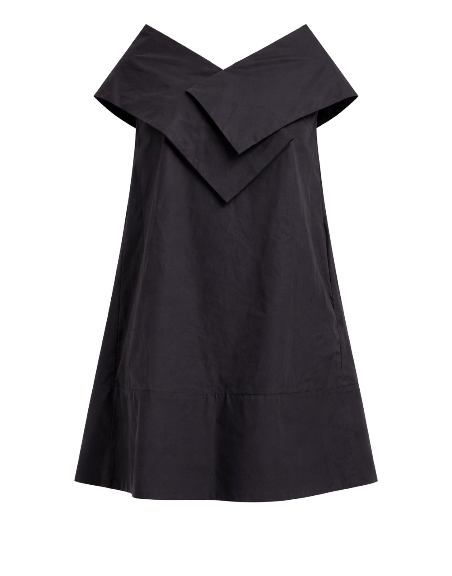 Vestito Mini in Cotone Nero Meimeij Collo a Sciarpa Incrociato Donna E6/I/M6EA79 100 NERO