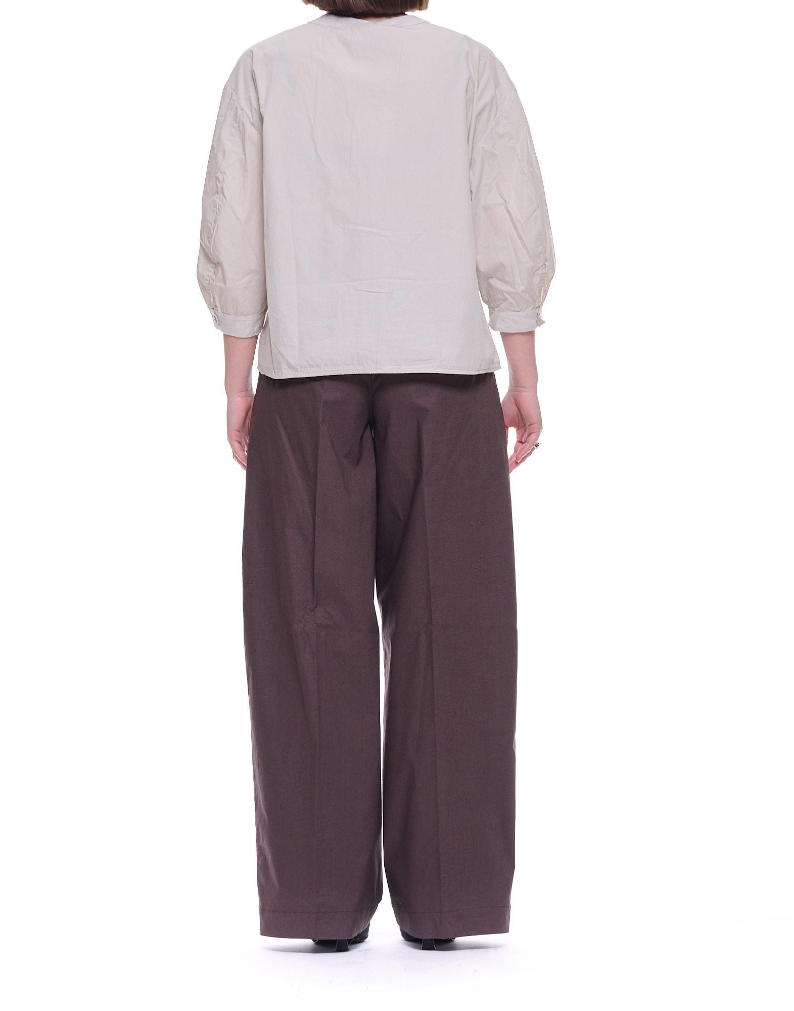 Transit 여성 셔츠 코튼 린넨 초크 루즈핏 CFDTRCN230 01 CHALK