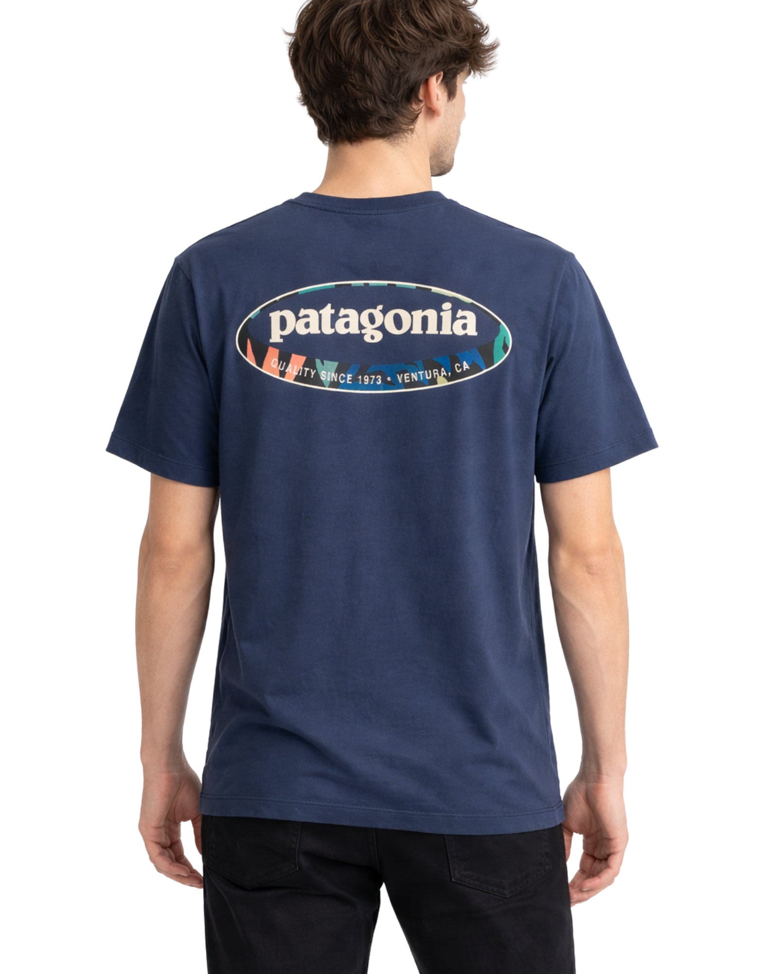 Patagonia 95 Oval Logo T-Shirt New Navy Kaleido Men’s 37847 NNKO