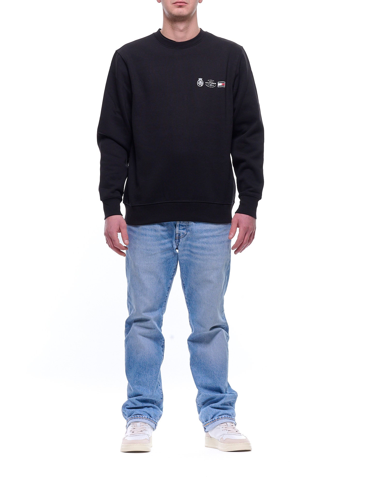 40863 BDS BLACK SWEATER OUTLINE CREW NECK - Maglieria - TOMMY HILFIGER