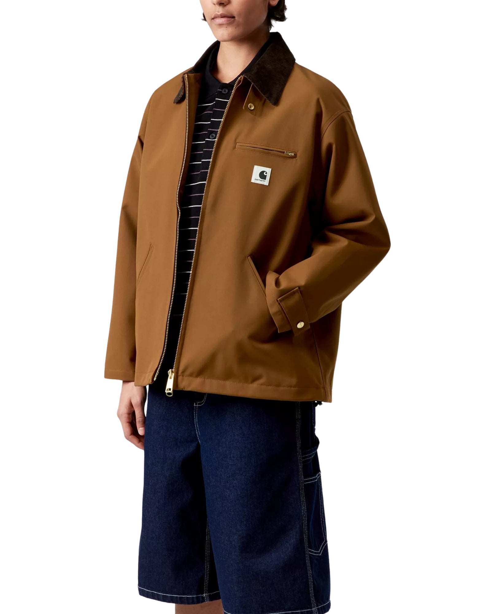 Carhartt WIP W’ Clark Jacket Women’s Cotton Dearborn Canvas Brown I036144 00S.XX