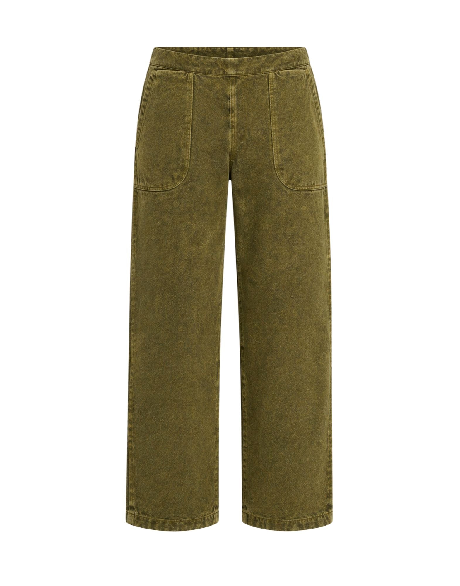 Origin of Line Ranch Pant Green in hemp canvas garment dyed – loose workwear trousers made in Italy S26303 015 GREEN RANCH PANT