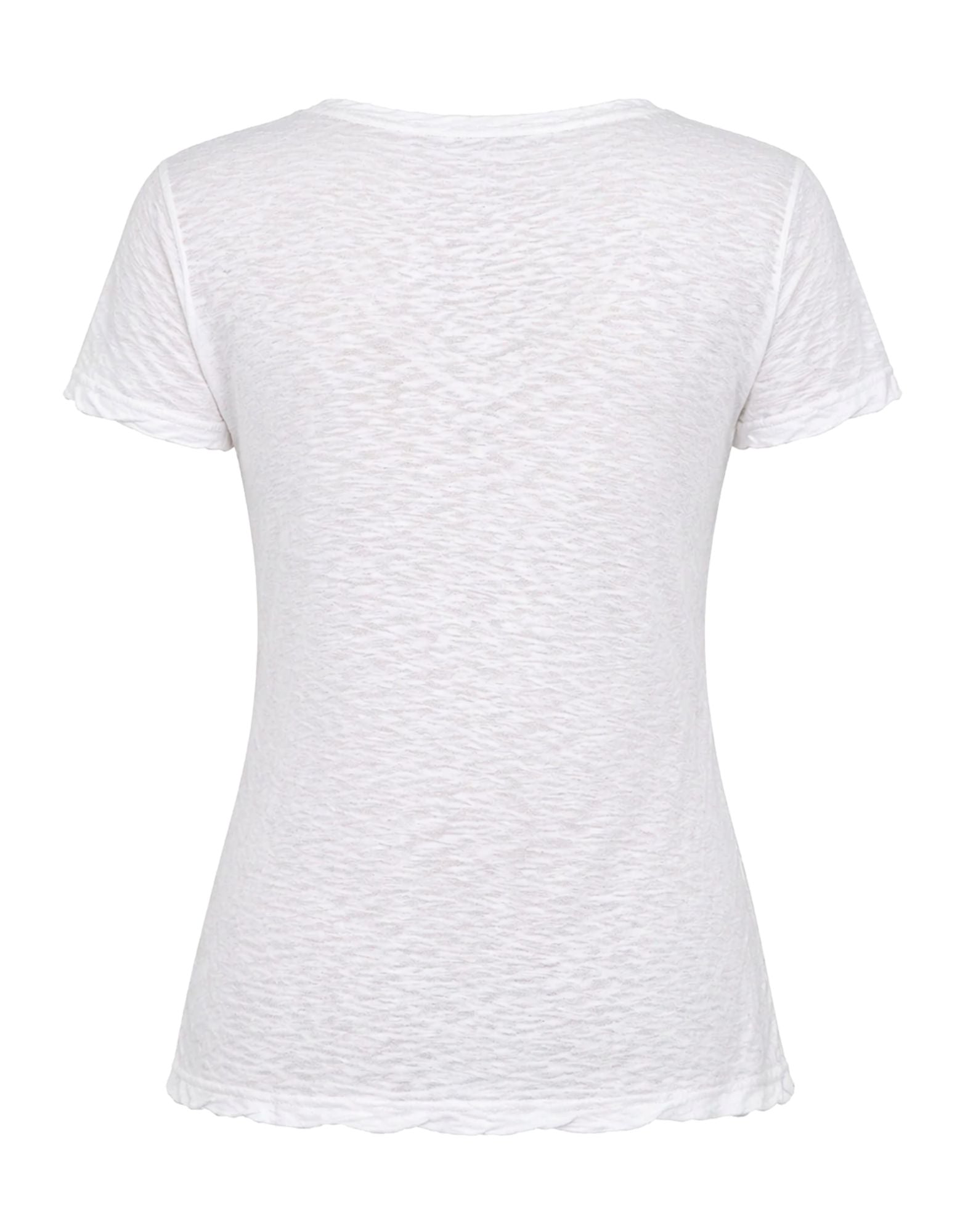 James Perse Women's Sheer Slub Casual V Neck T-Shirt White 100% Cotton Slim Fit WUA3695 WHT T-SHIRT