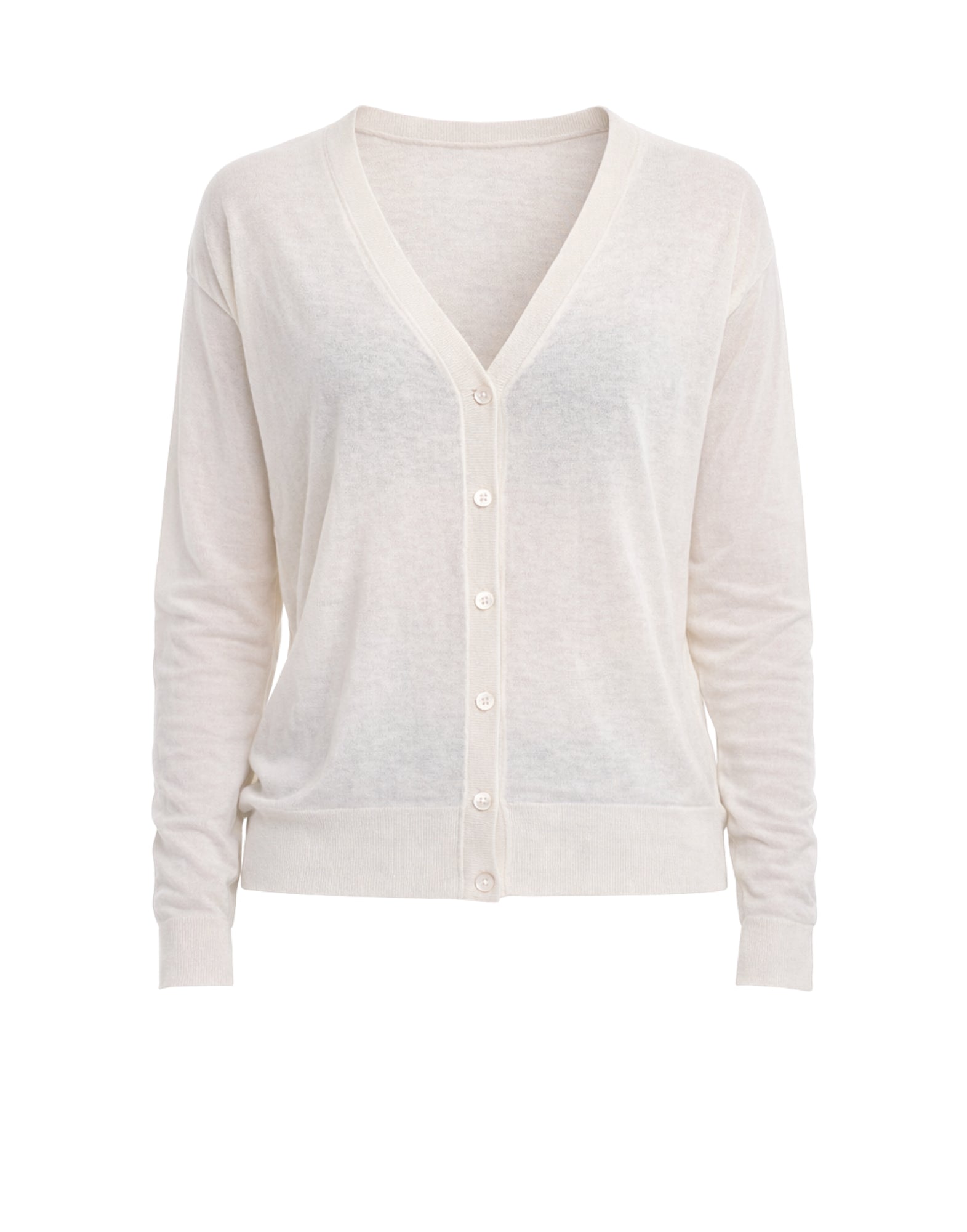 Hira Women’s Silk Linen Cardigan Cream Relaxed Fit Made in Italy W203 002