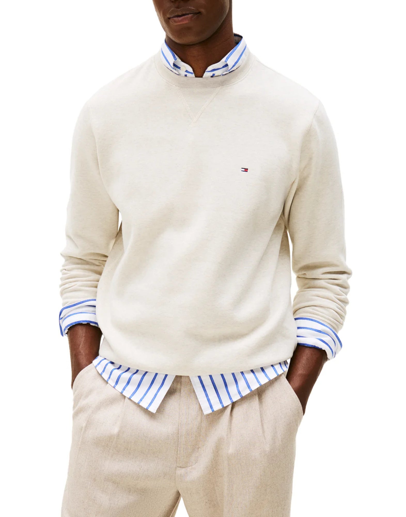 40000 HGF OATMILK FLEECE SWEATSHIRT - Maglieria - TOMMY HILFIGER