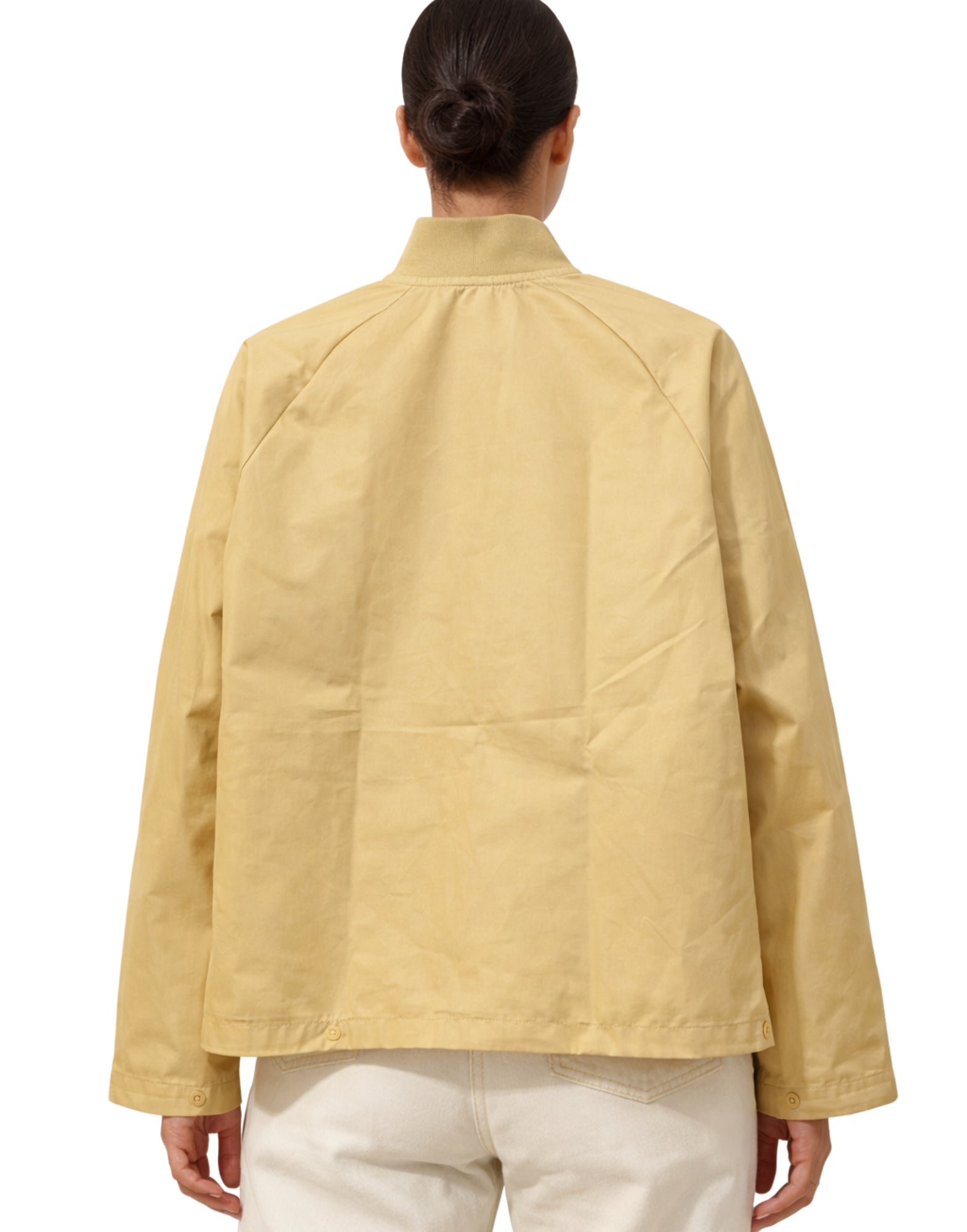 Autry Women’s Cropped Nylon Jacket Main in Biscuit JAPW 0091