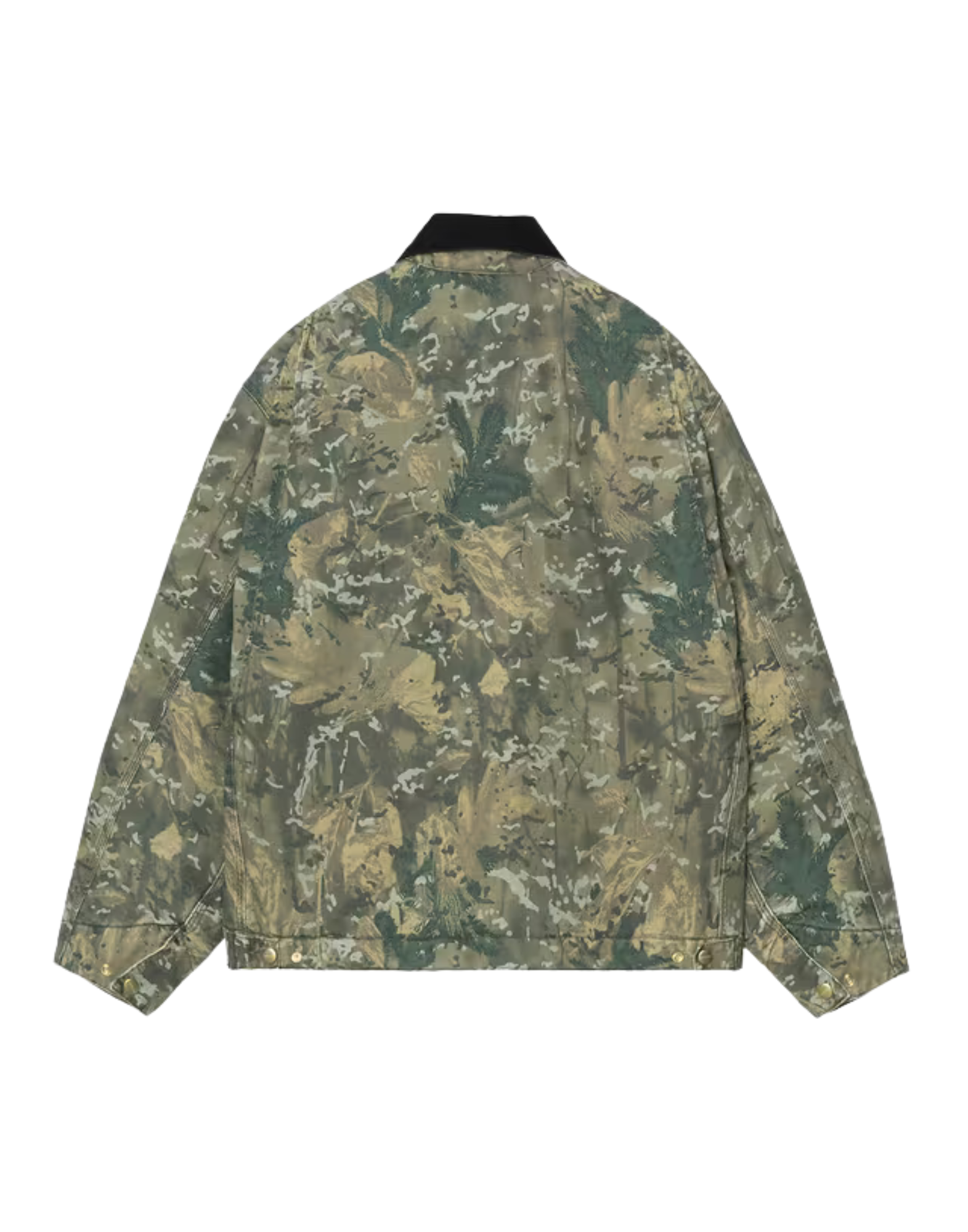 Carhartt WIP Veste OG Detroit – Veste de travail en toile Dearborn pour hommes, délavée à la pierre, Camo Combi Vert/Noir I035614 3BL06 CAMO VESTE OG DETROIT