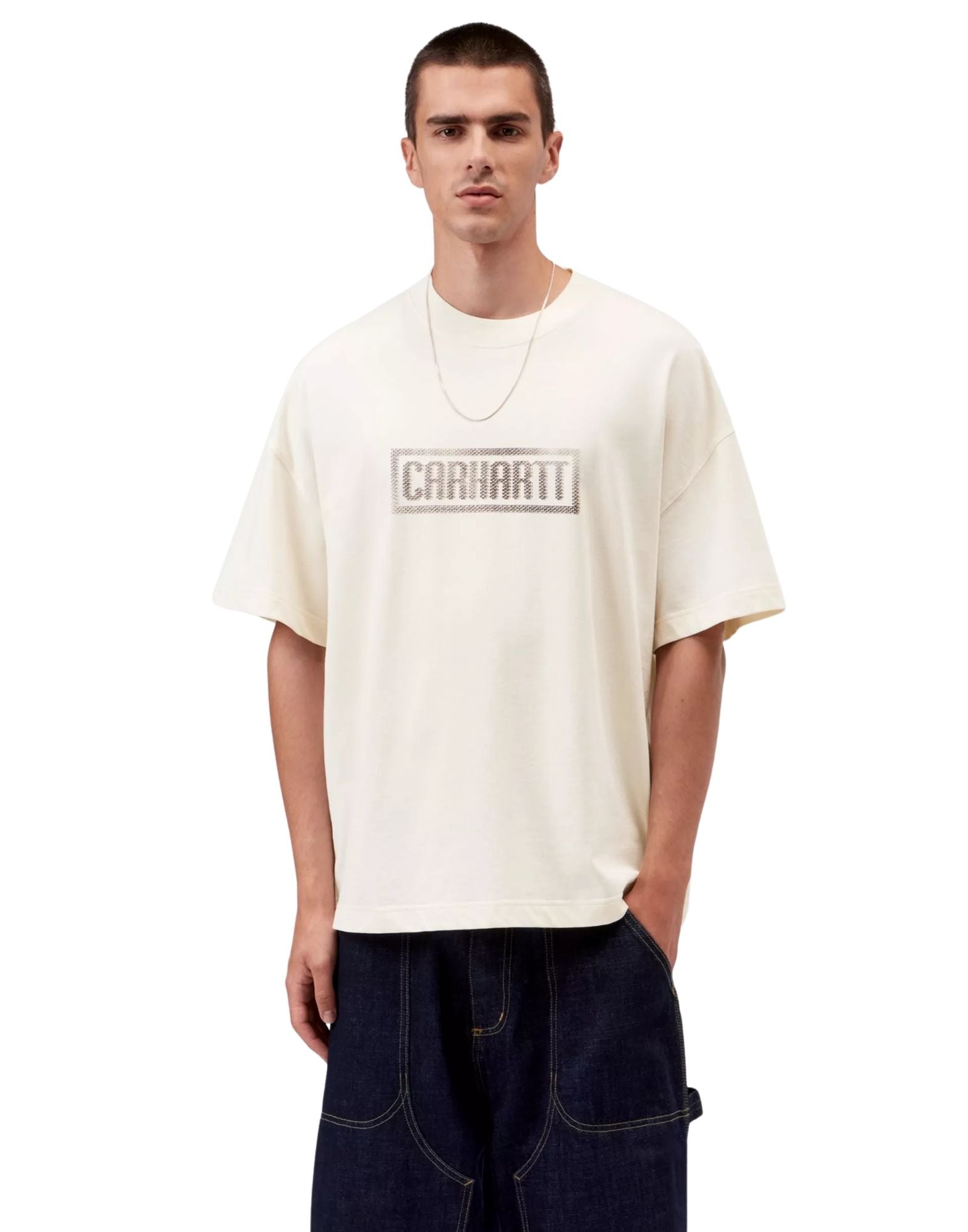 S/S „Bricky Man“-T-Shirt, im Wachsstein-Verfahren gefärbt