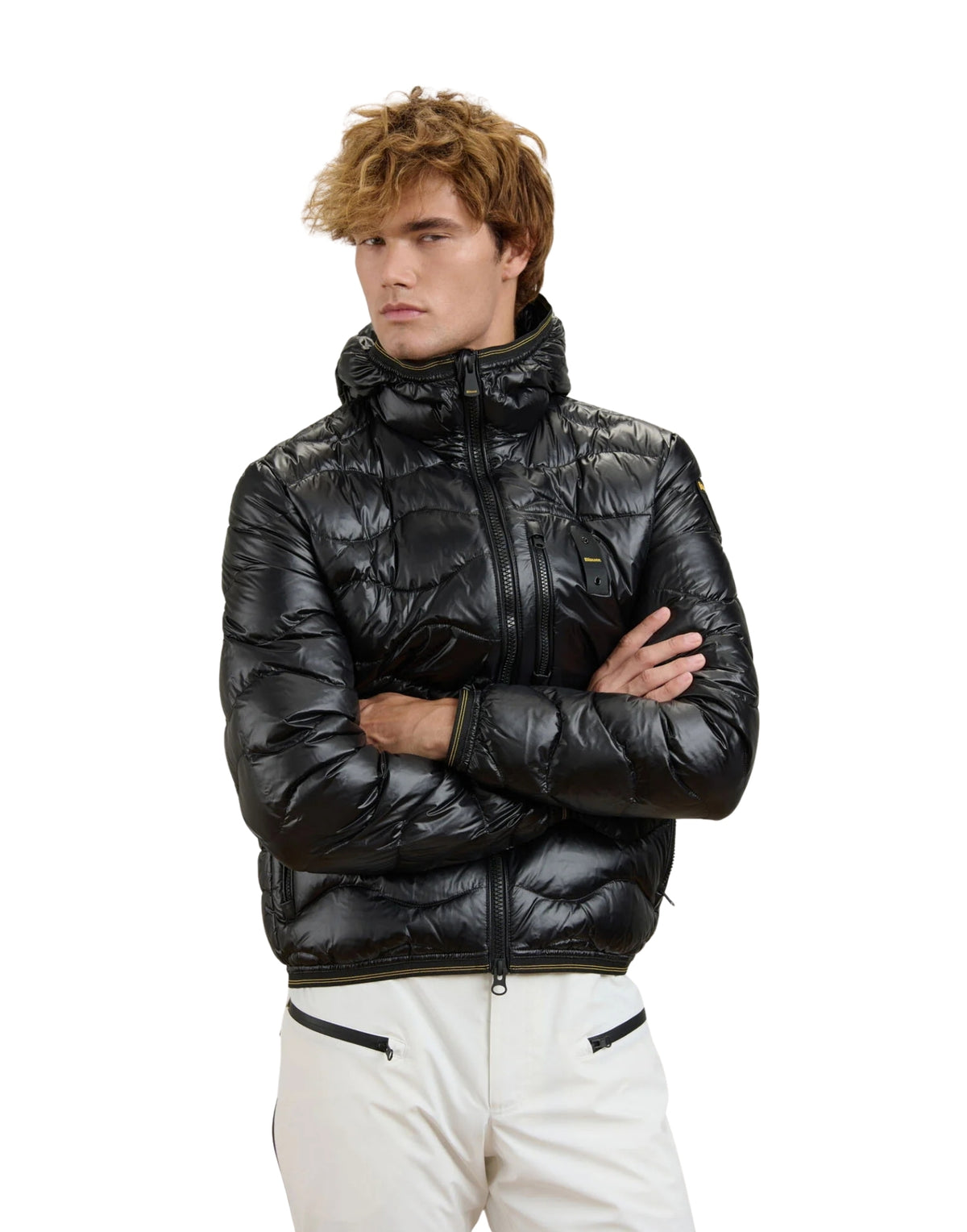 Wave Quilted Down Jacket Black
