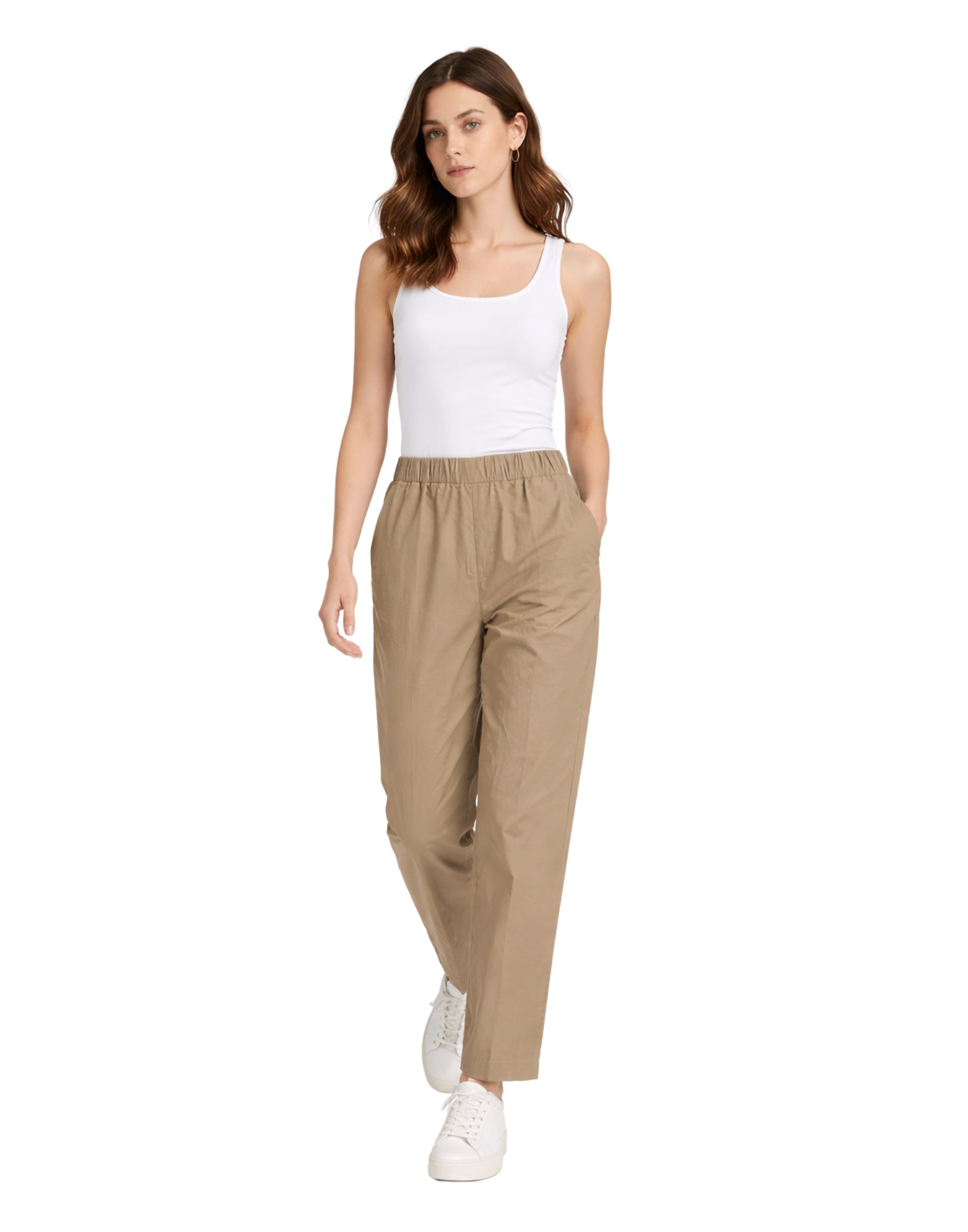 Pomandère Women’s Cotton Chino Pants Tortora Made in Italy 7152 21618 270